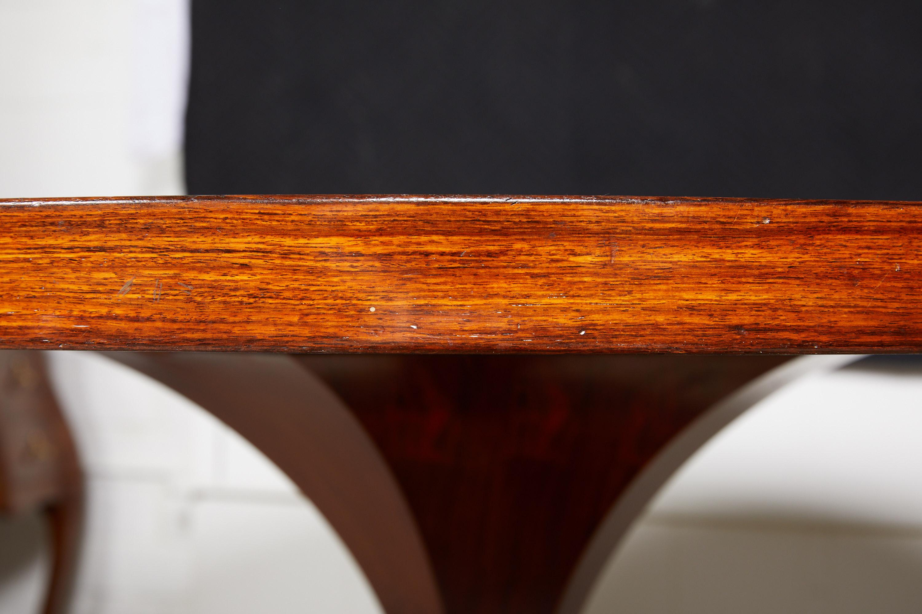 Mid-Century Modern Italian Round Pedestal Dining Table of Palisander Wood