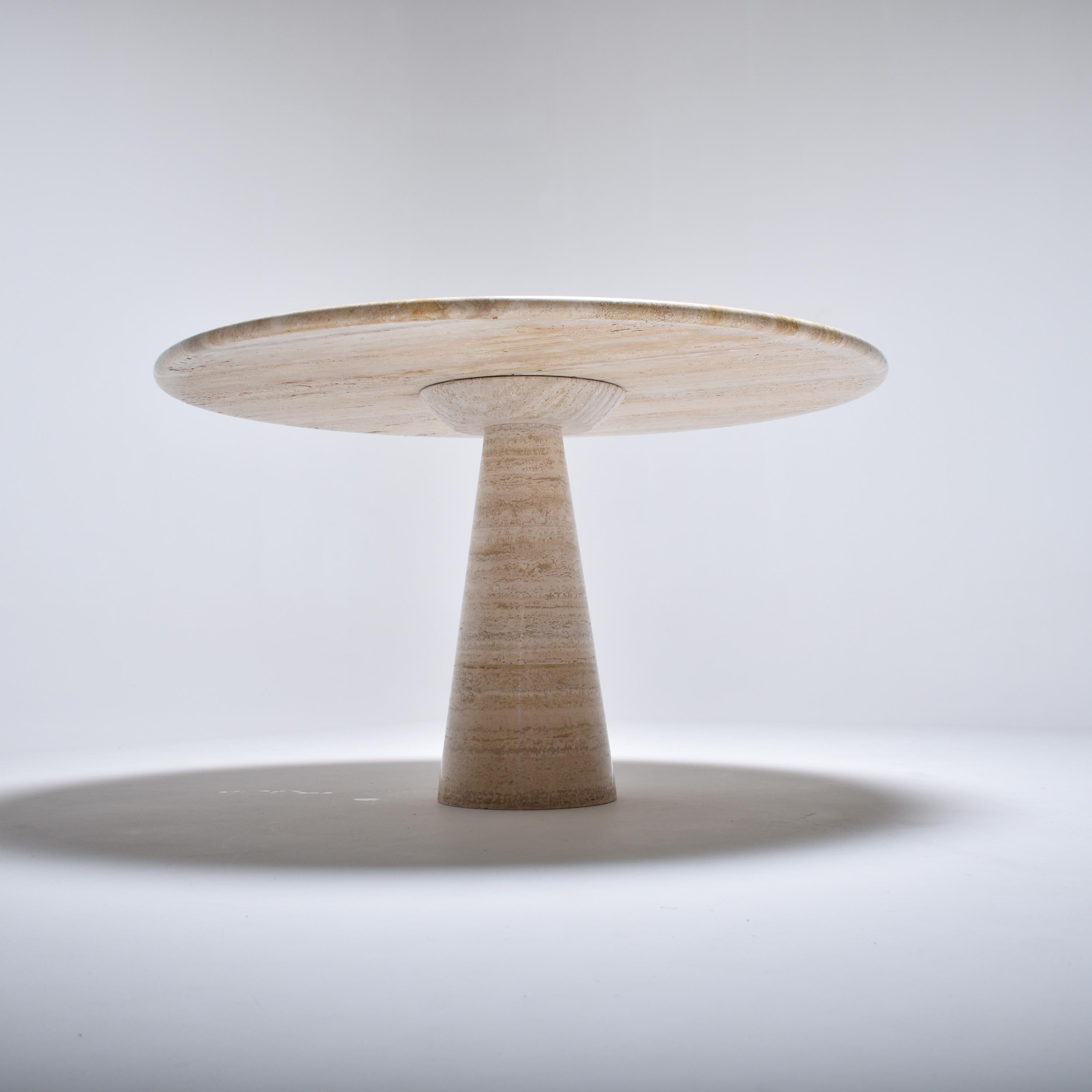 travertine pedestal table
