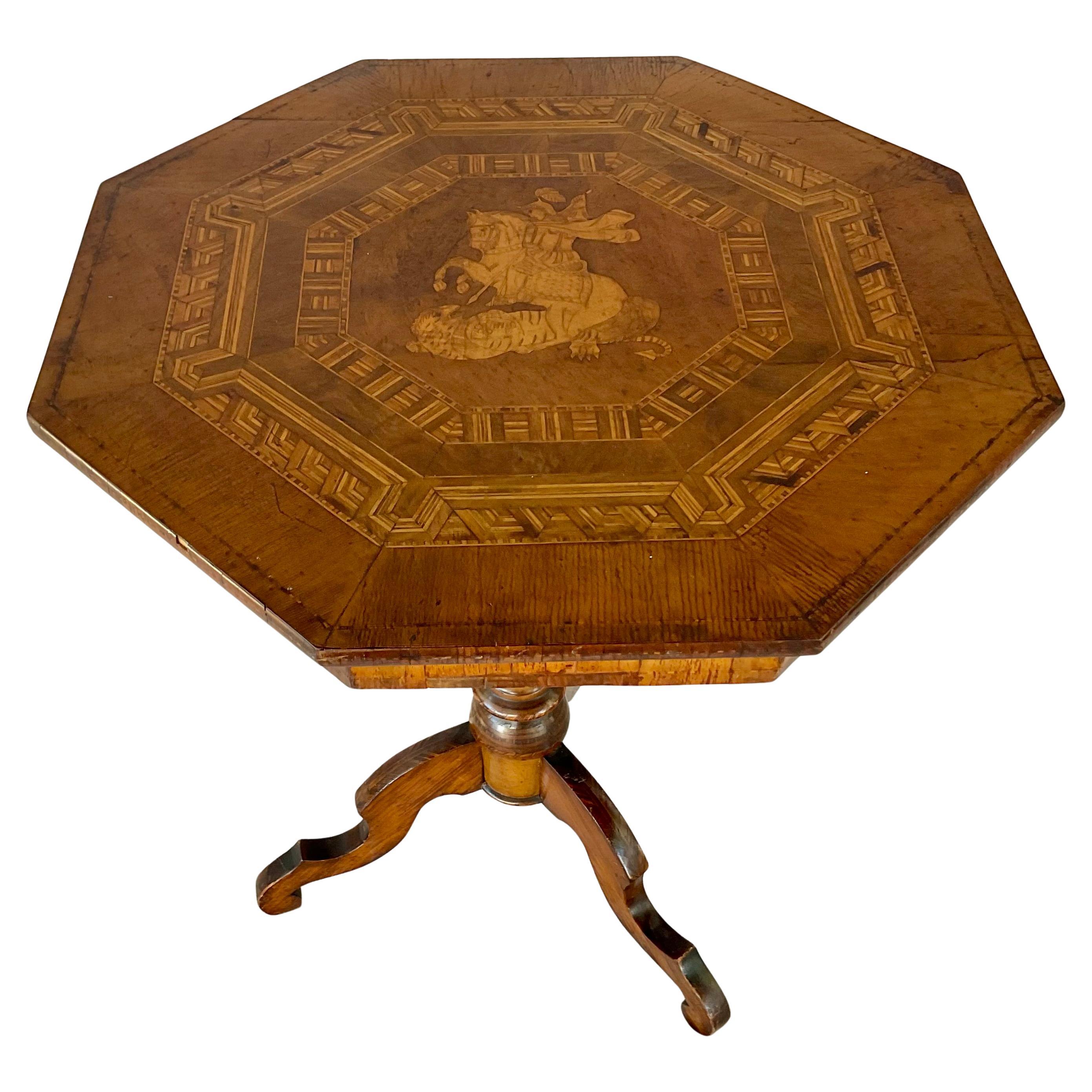 Italian Round Sorrento Side Table In Good Condition For Sale In Bradenton, FL