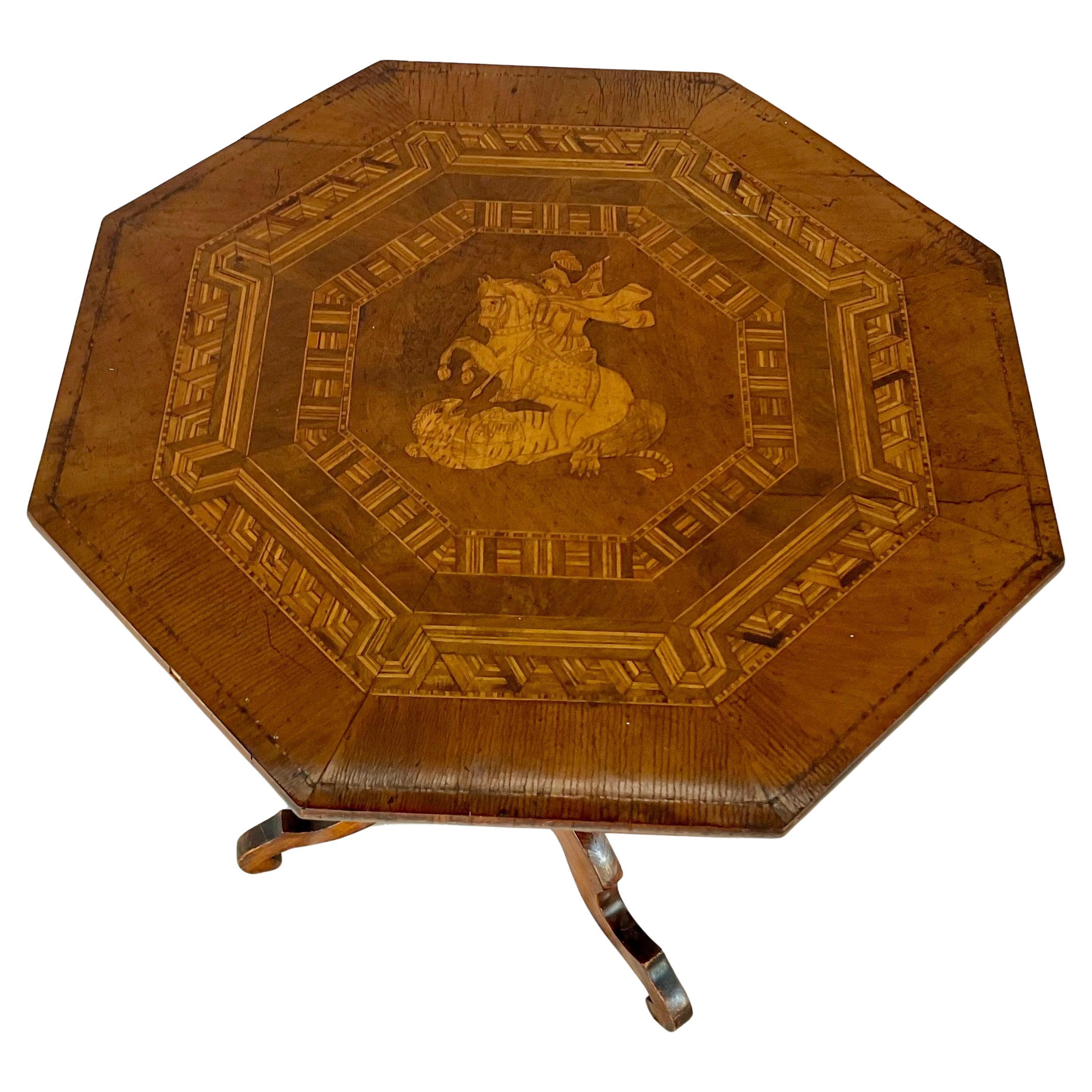 19th Century Italian Round Sorrento Side Table For Sale