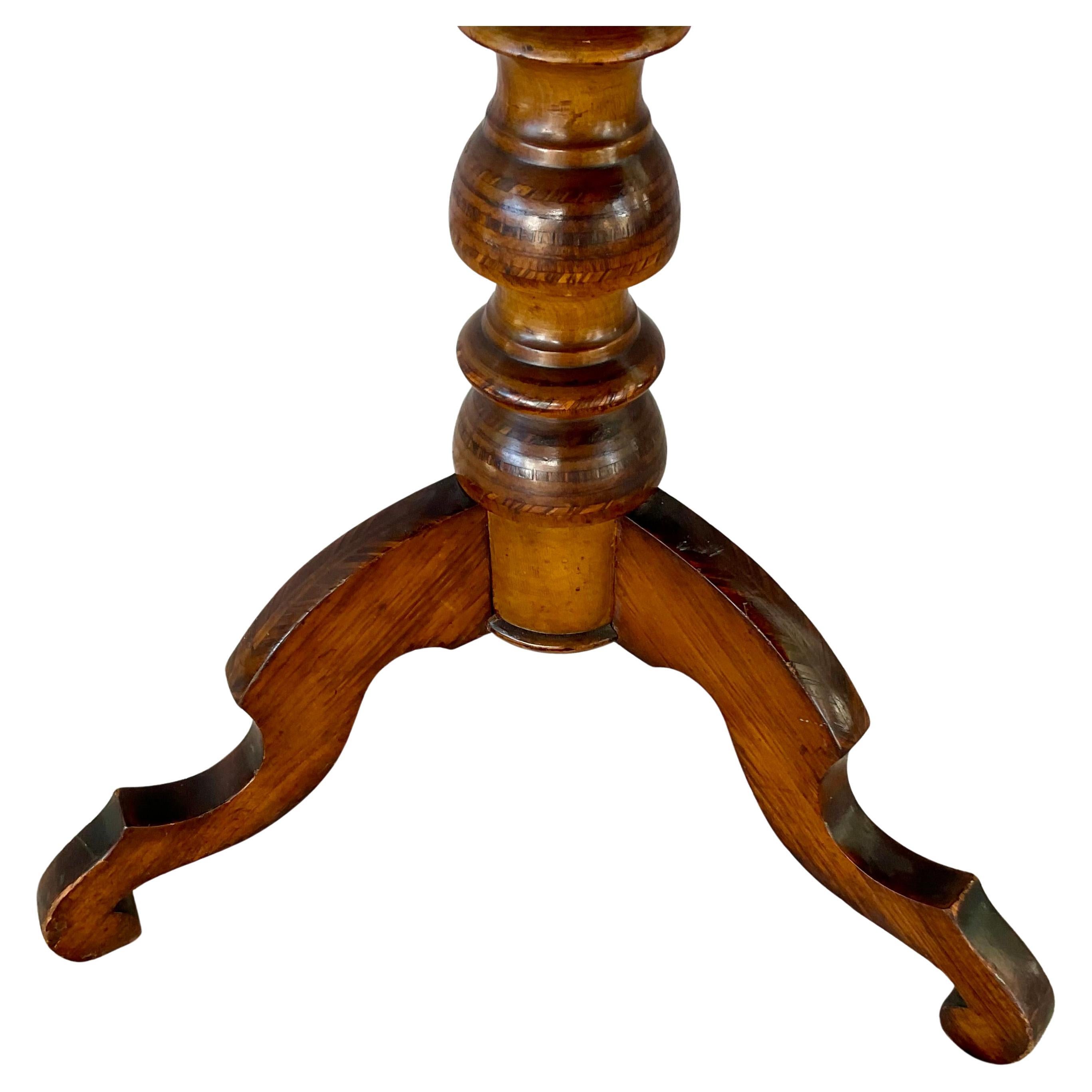 Wood Italian Round Sorrento Side Table For Sale