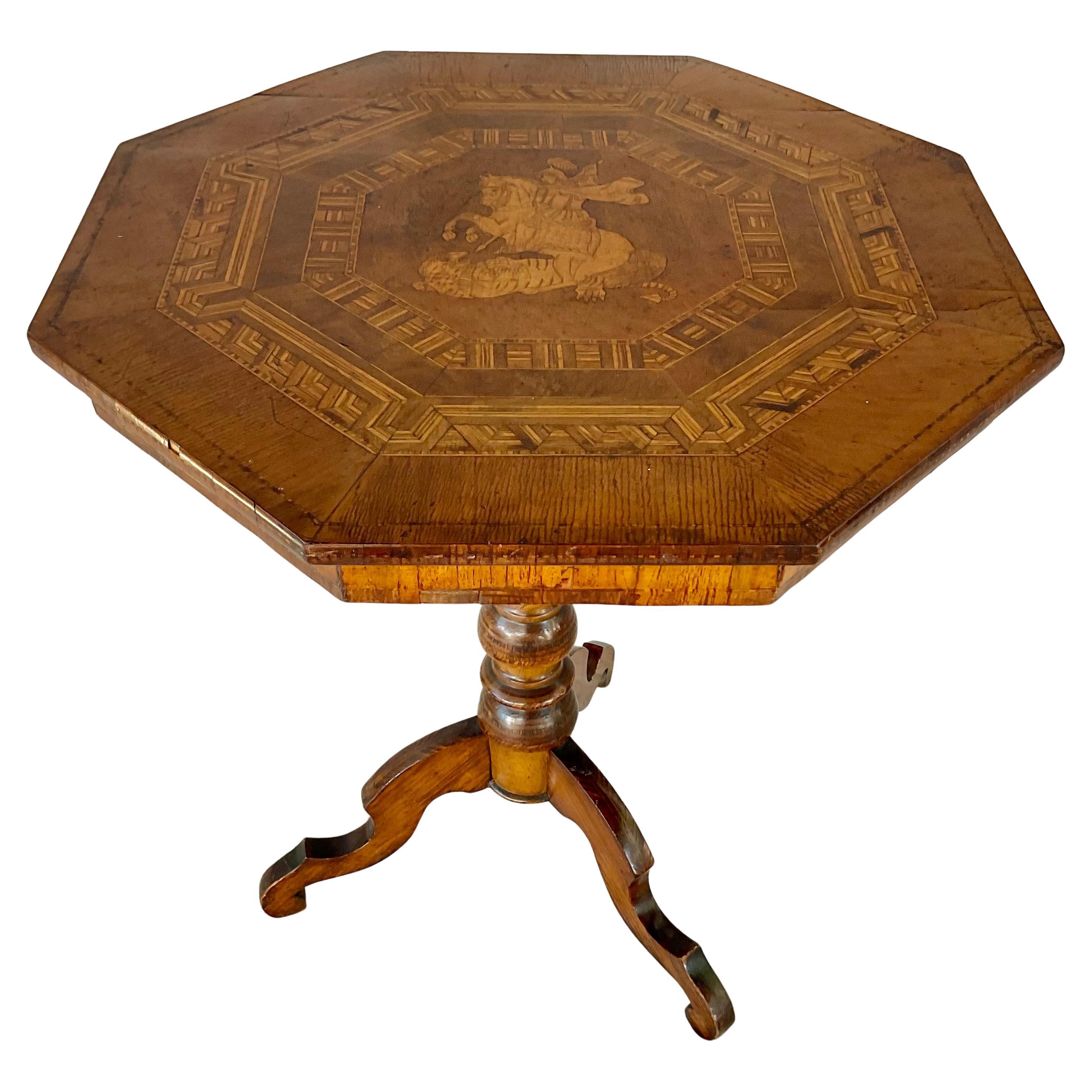 Italian Round Sorrento Side Table For Sale