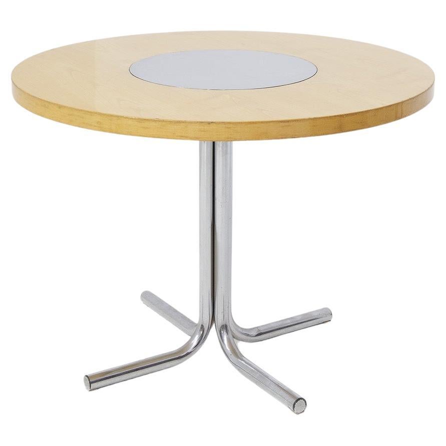 Italian Round Table by Gae Aulenti for Elam in Steel and Wood