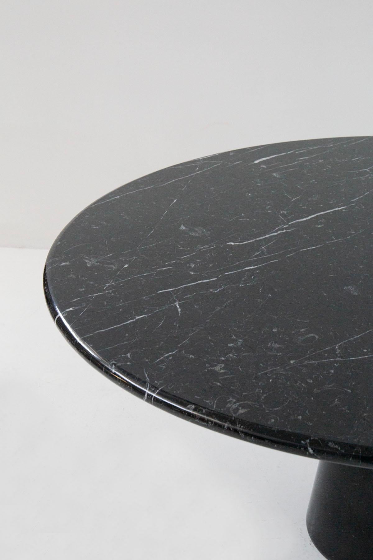 Italian Round Table in Black Marble Design by Angelo Mangiarotti In Good Condition In Milano, IT