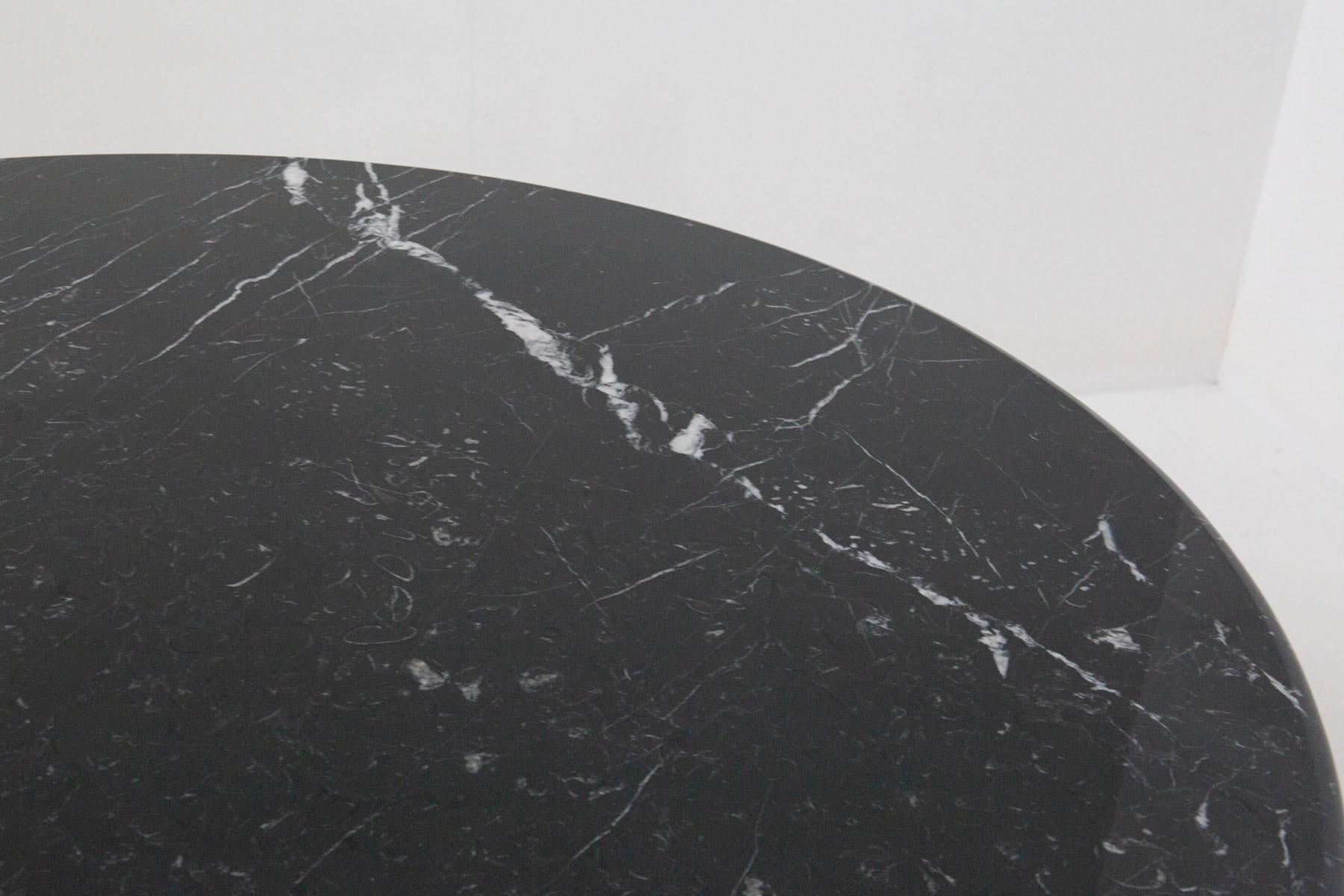 Italian Round Table in Black Marble Design by Angelo Mangiarotti 3