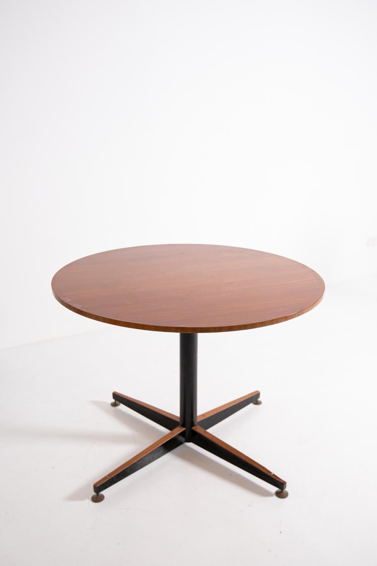 Italian Round Table in Wood and Iron, 1950s 4