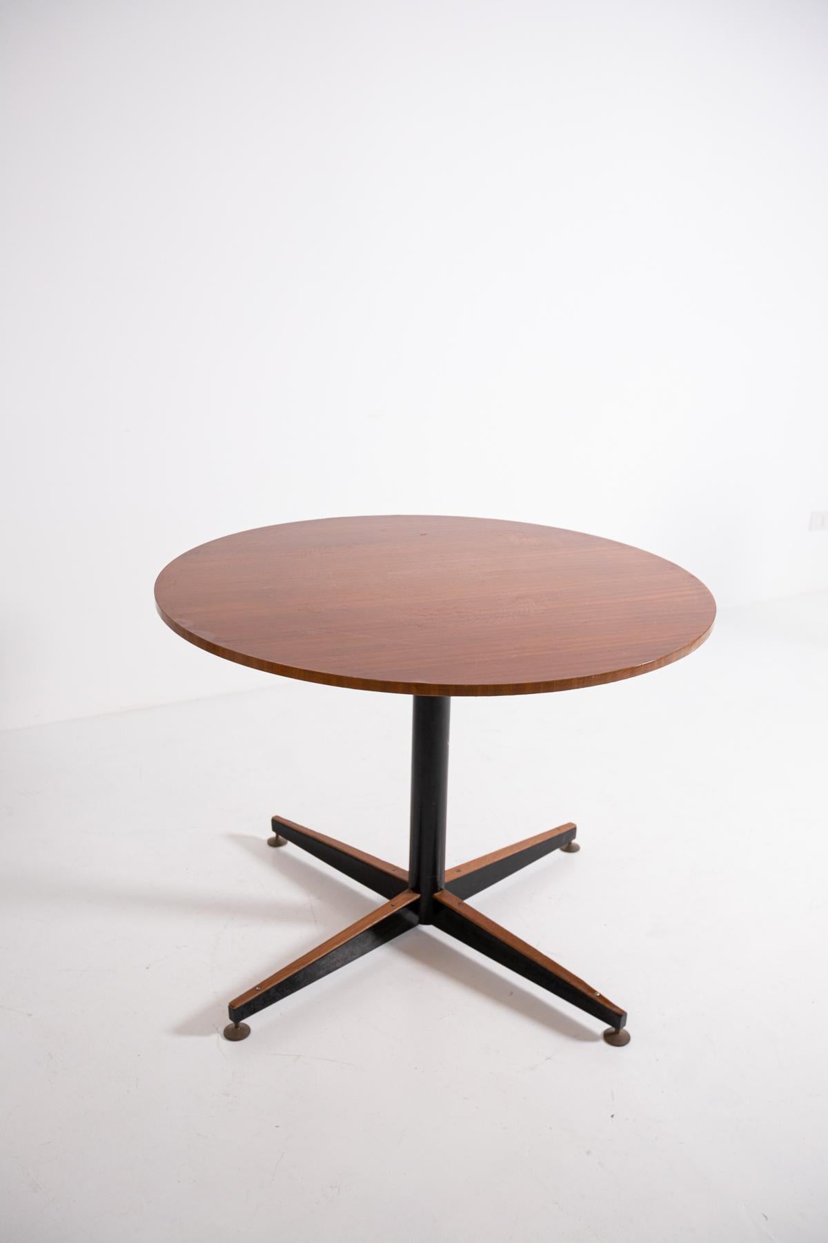 Italian Round Table in Wood and Iron, 1950s 3