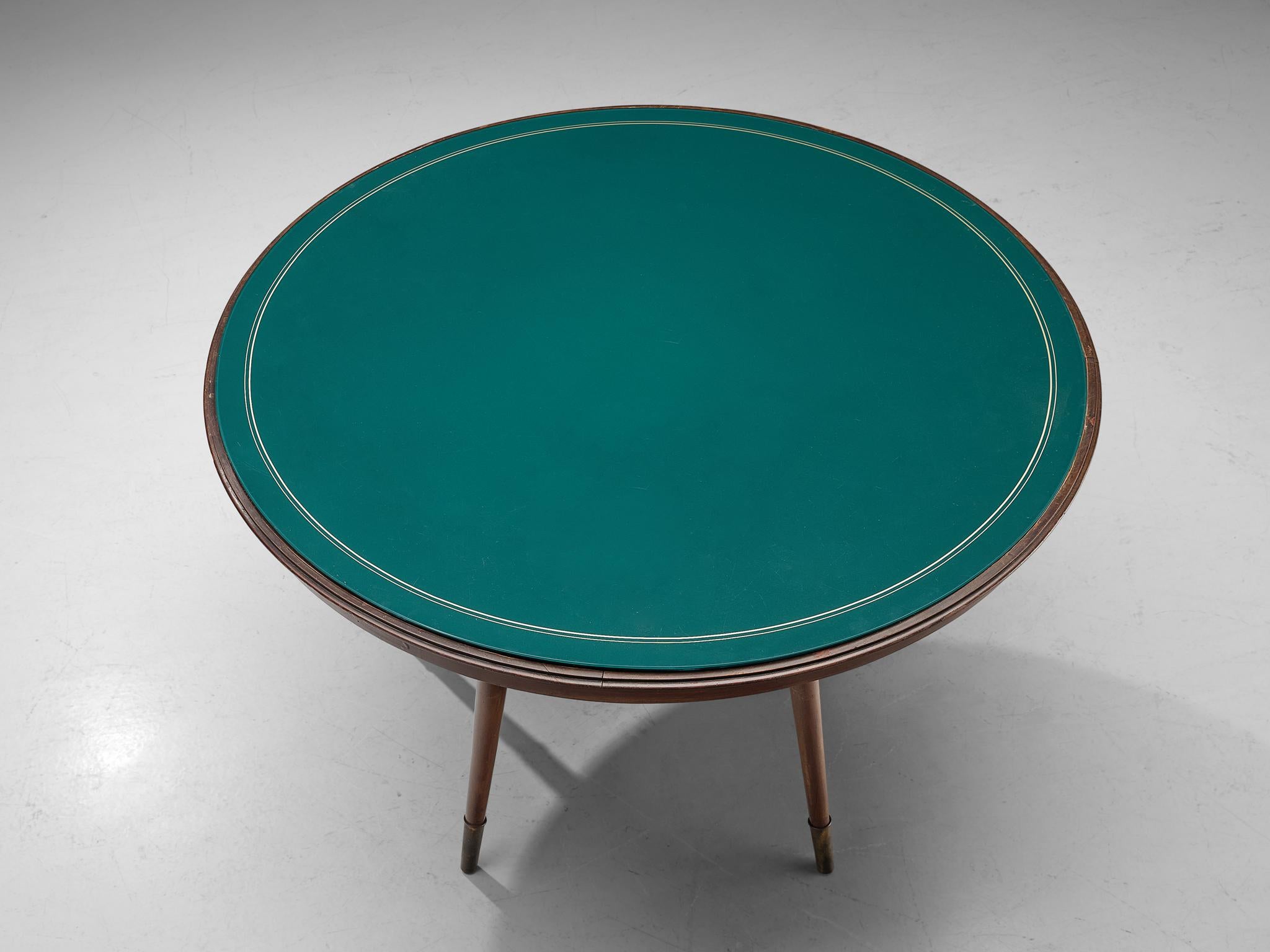 Mid-20th Century Italian Round Table With Glass Top For Sale
