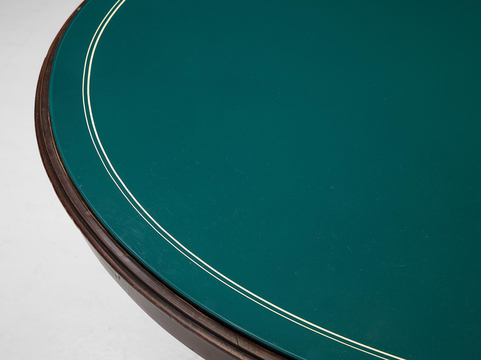 Verre teinté Table ronde italienne avec plateau en verre en vente