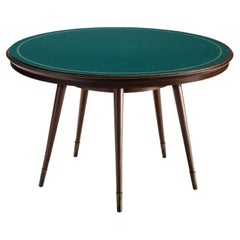 Table ronde italienne avec plateau en verre