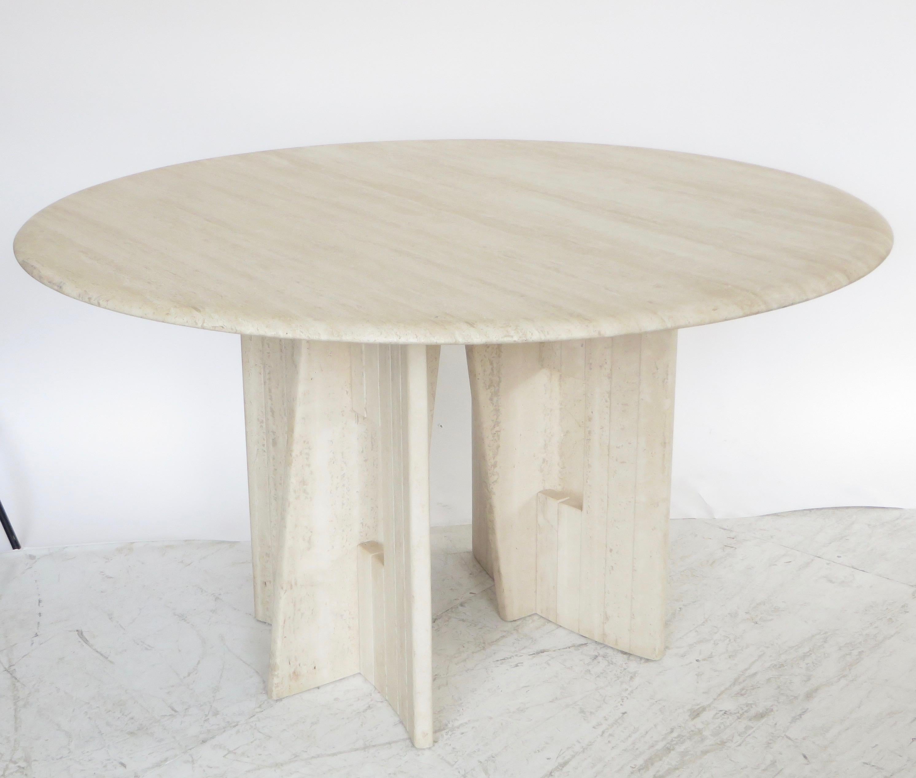 travertine dining table base