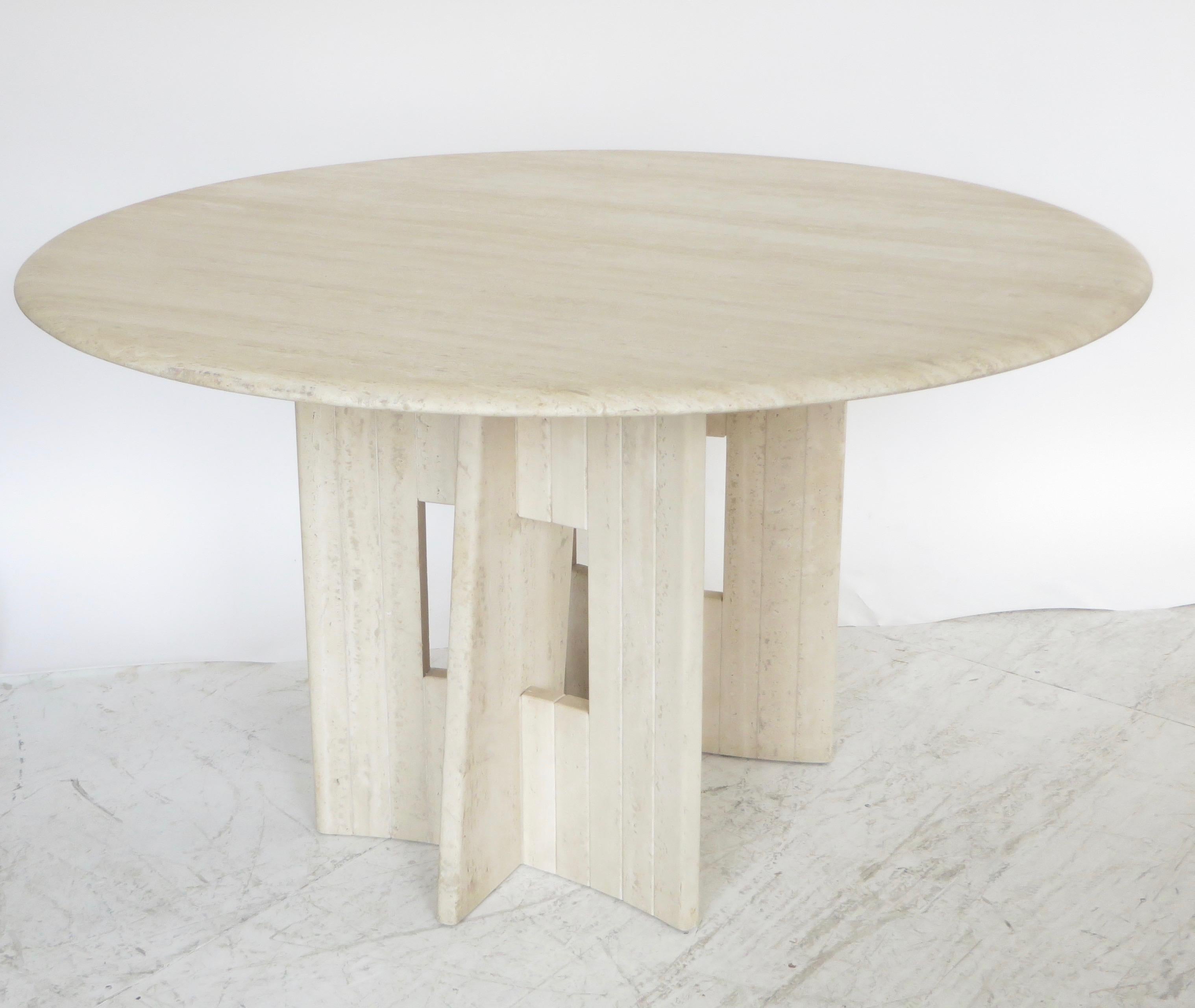 travertine table base