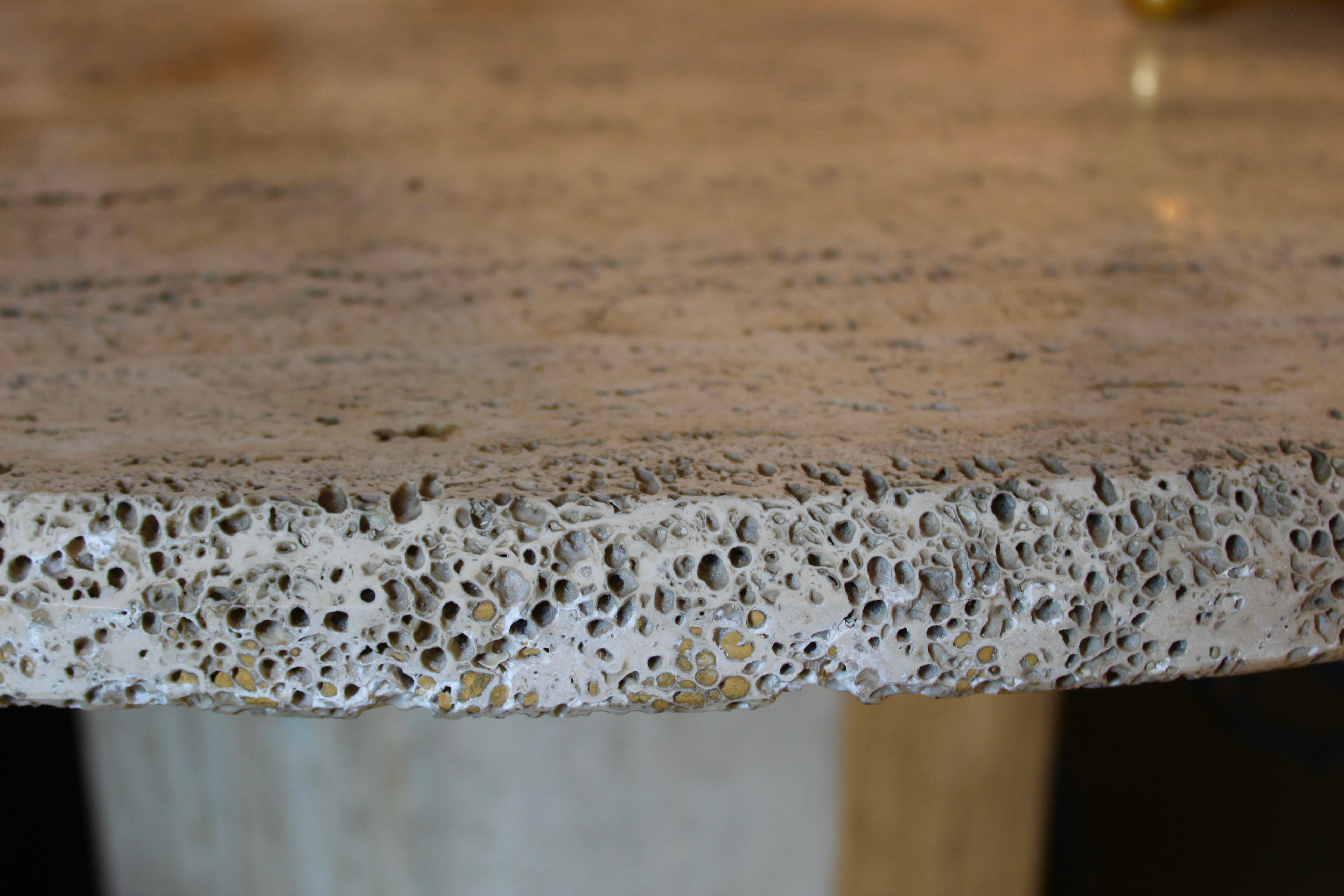 travertine table base