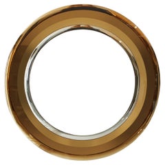 Italian Round Two Tone Mirror in the Style of Fontana Arte, 1960s