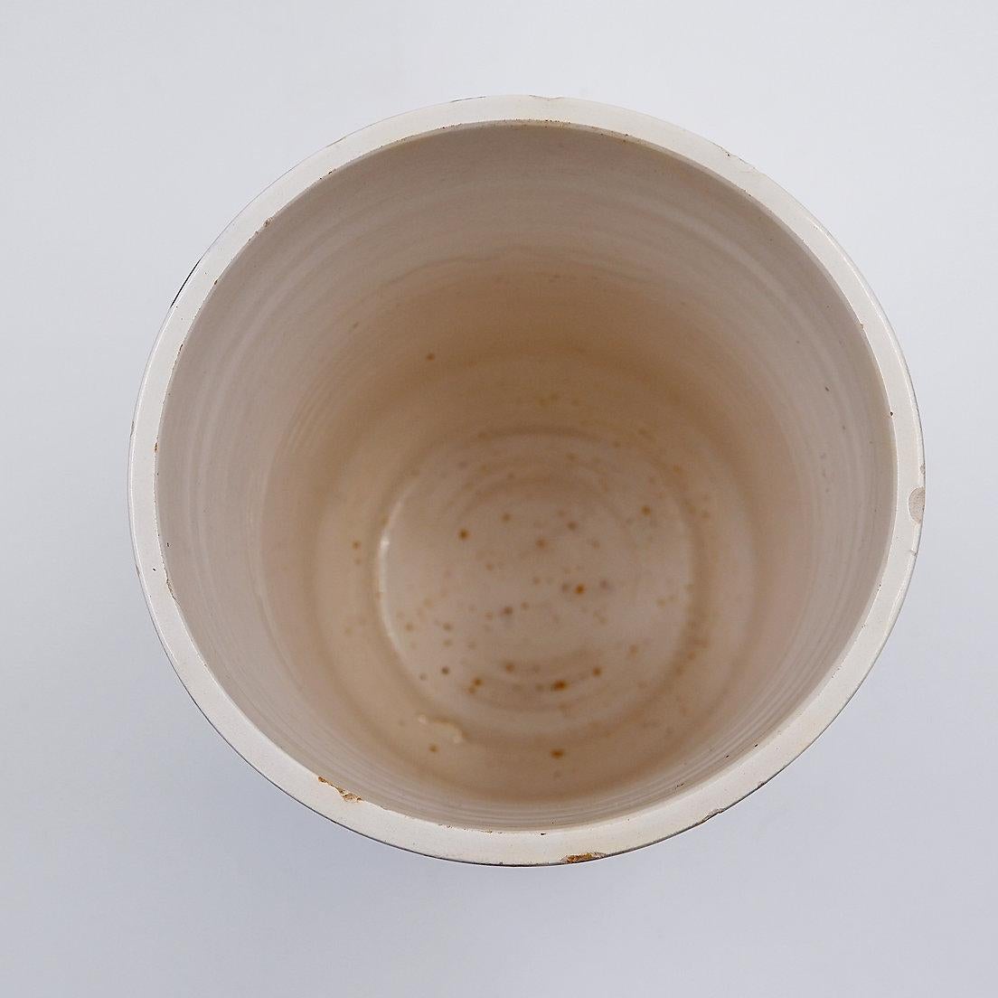 Vaso rotondo italiano con bottiglia e motivi floreali - anni 50/60 in vendita 4