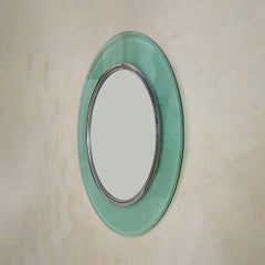 Italian Round Wall Mirror attributed to Fontana Arte, 1960s
