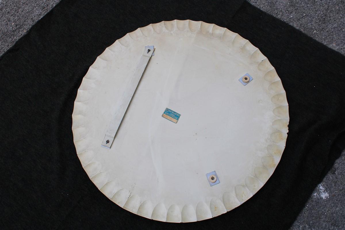 Italian Round Wall Mirror with Mirrored Border in 1970s For Sale 5
