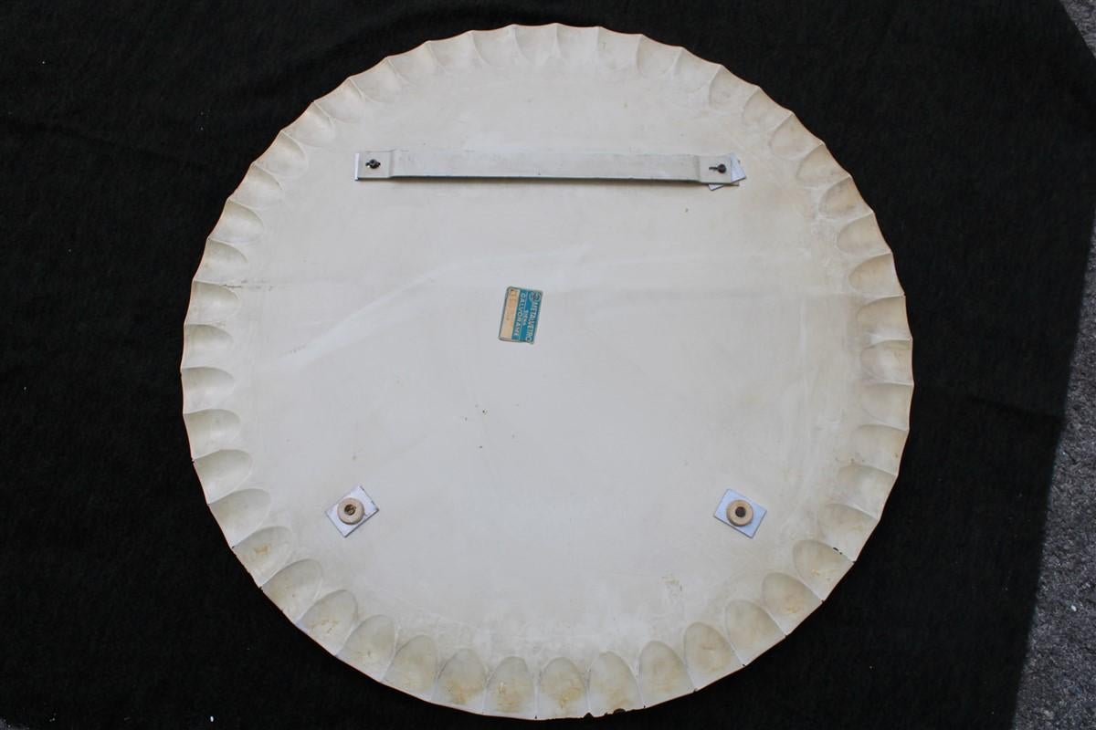 Italian Round Wall Mirror with Mirrored Border in 1970s For Sale 7