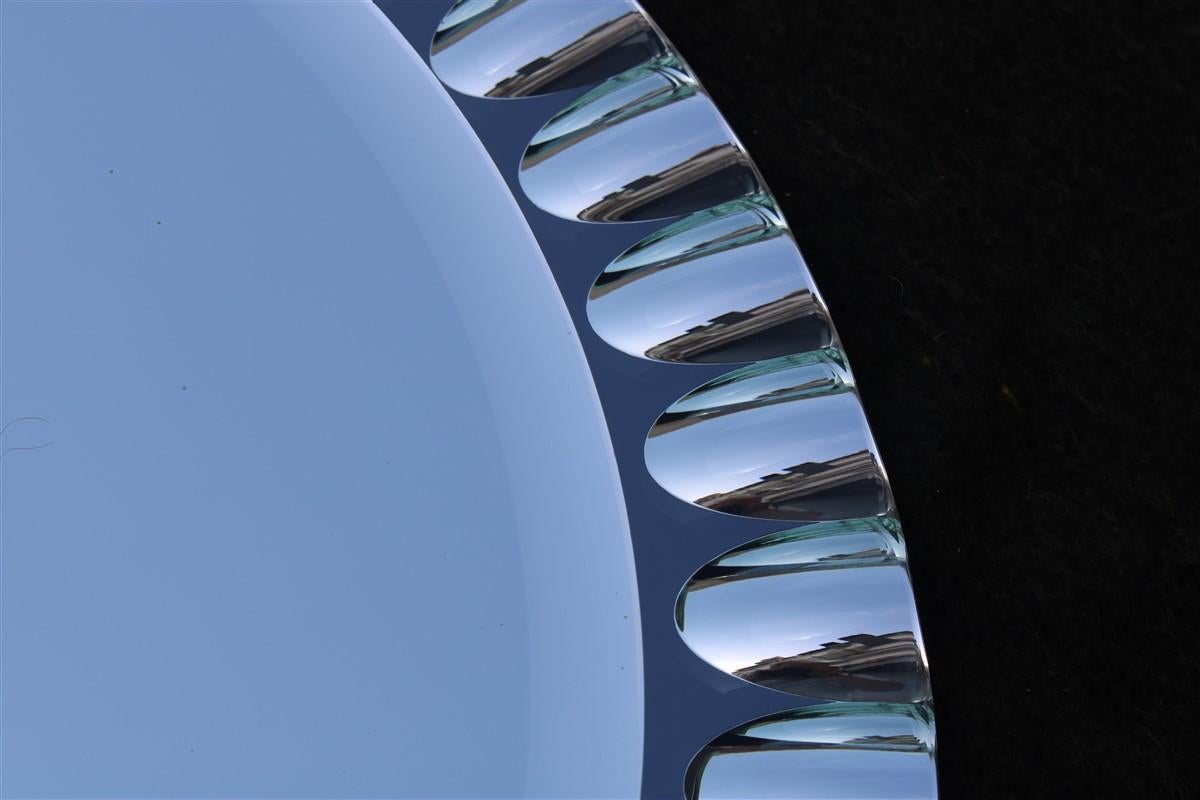 Italian Round Wall Mirror with Mirrored Border in 1970s 1