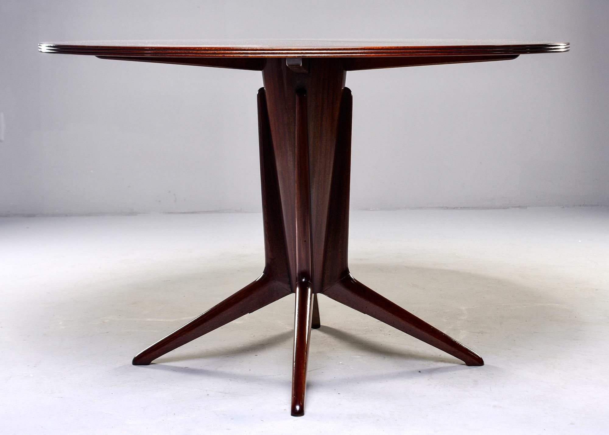 Mid-Century Modern Italian Round Walnut Mid Century Table