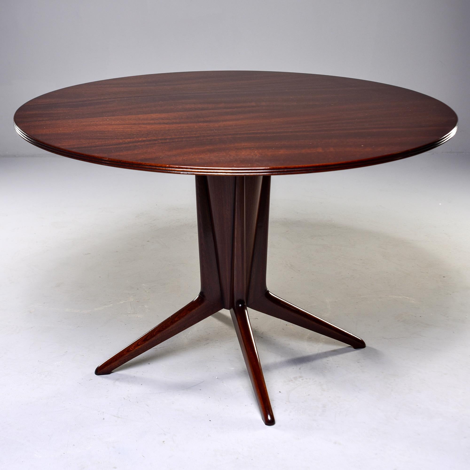 20th Century Italian Round Walnut Mid Century Table