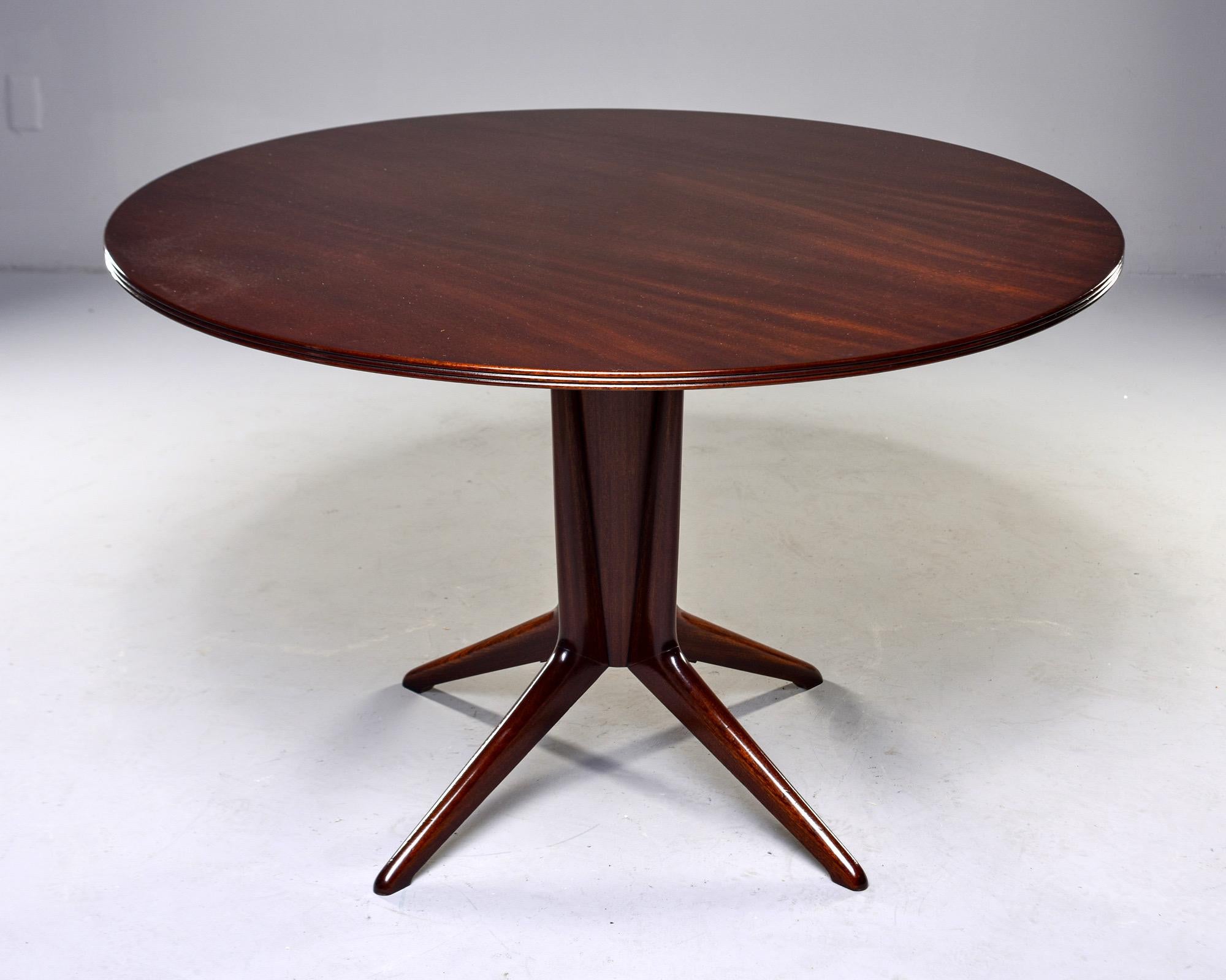 Italian Round Walnut Mid Century Table 1