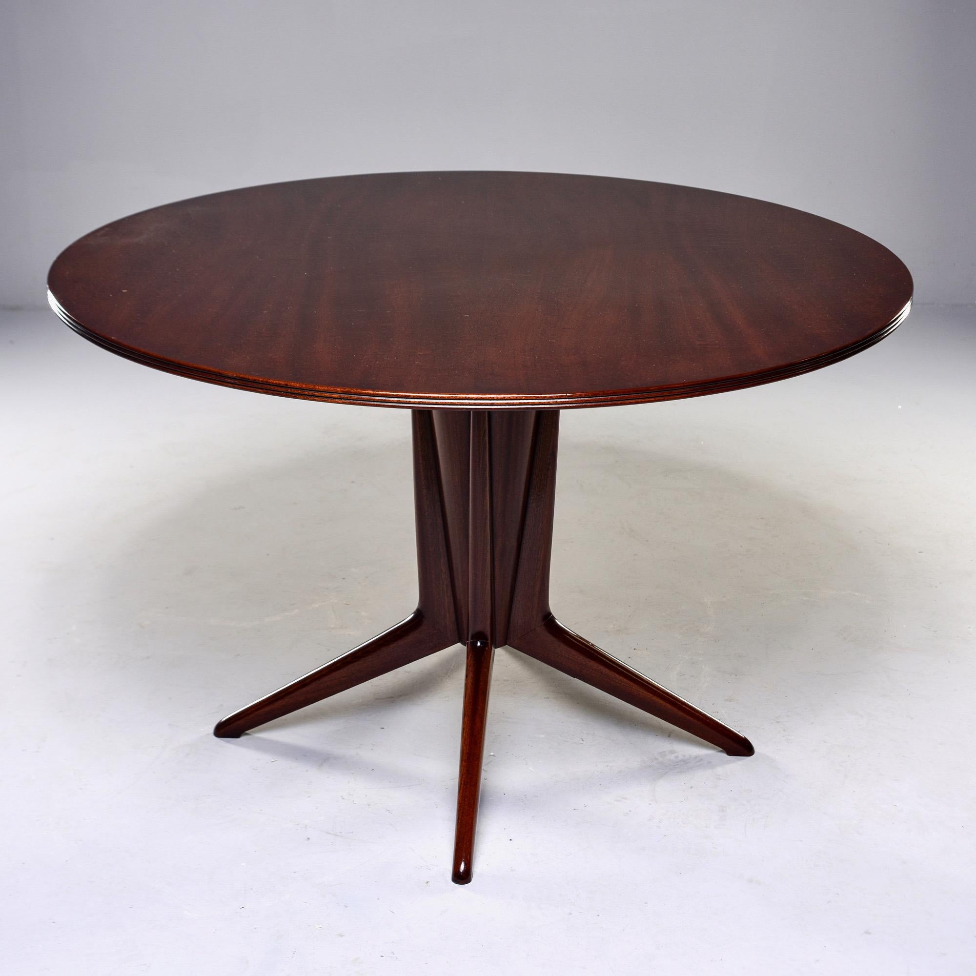 Italian Round Walnut Mid Century Table 2
