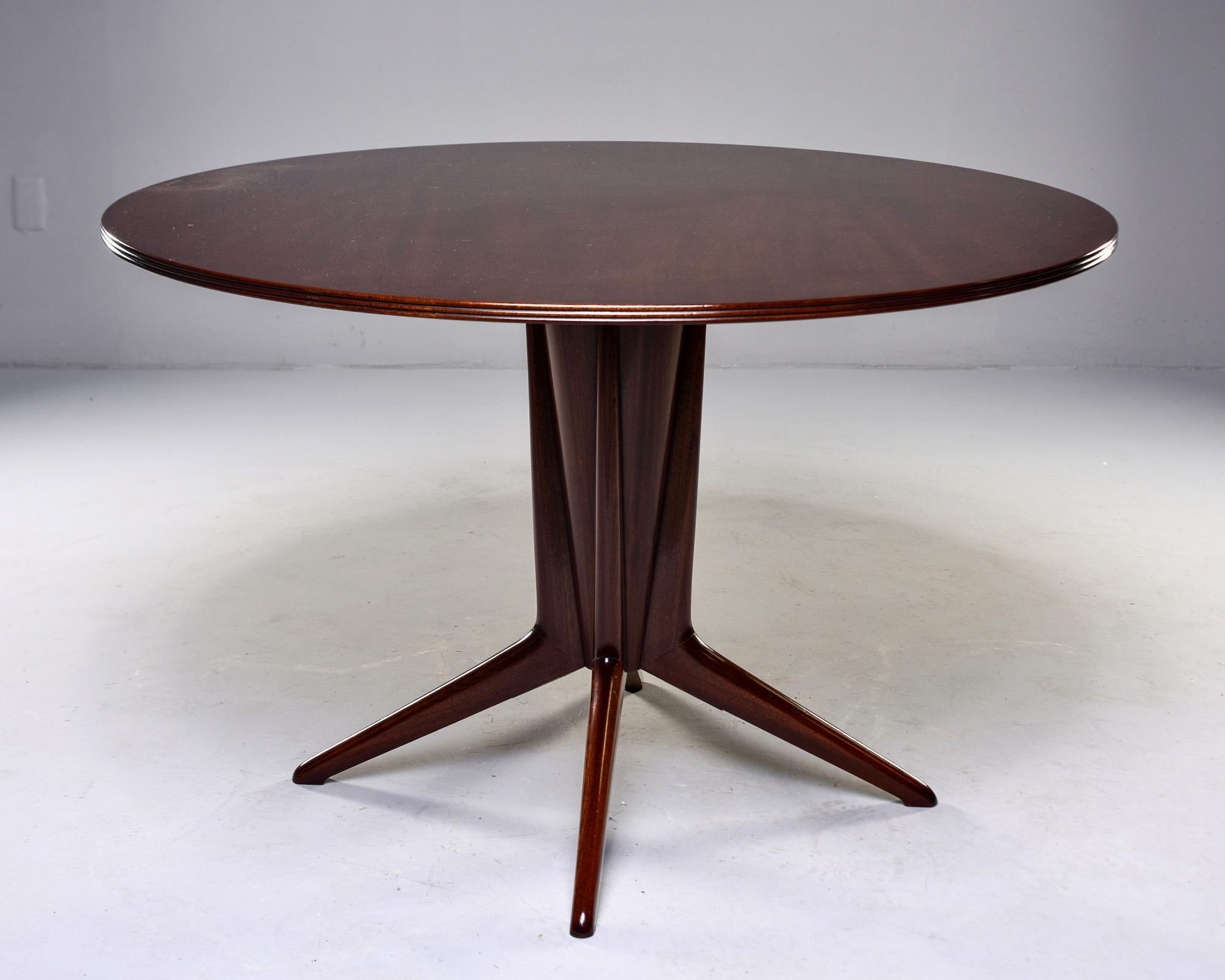 Italian Round Walnut Mid Century Table 3