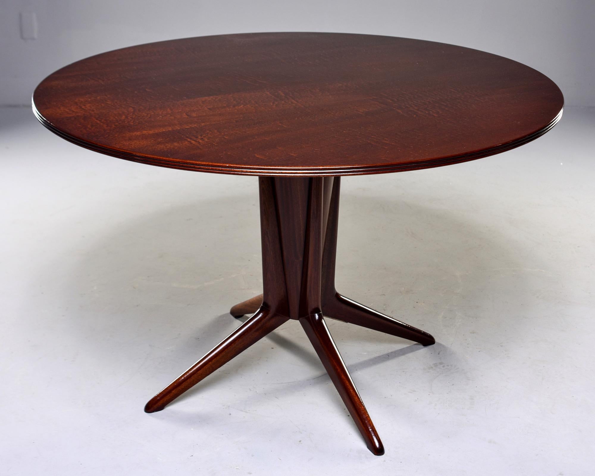 Italian Round Walnut Mid Century Table 4