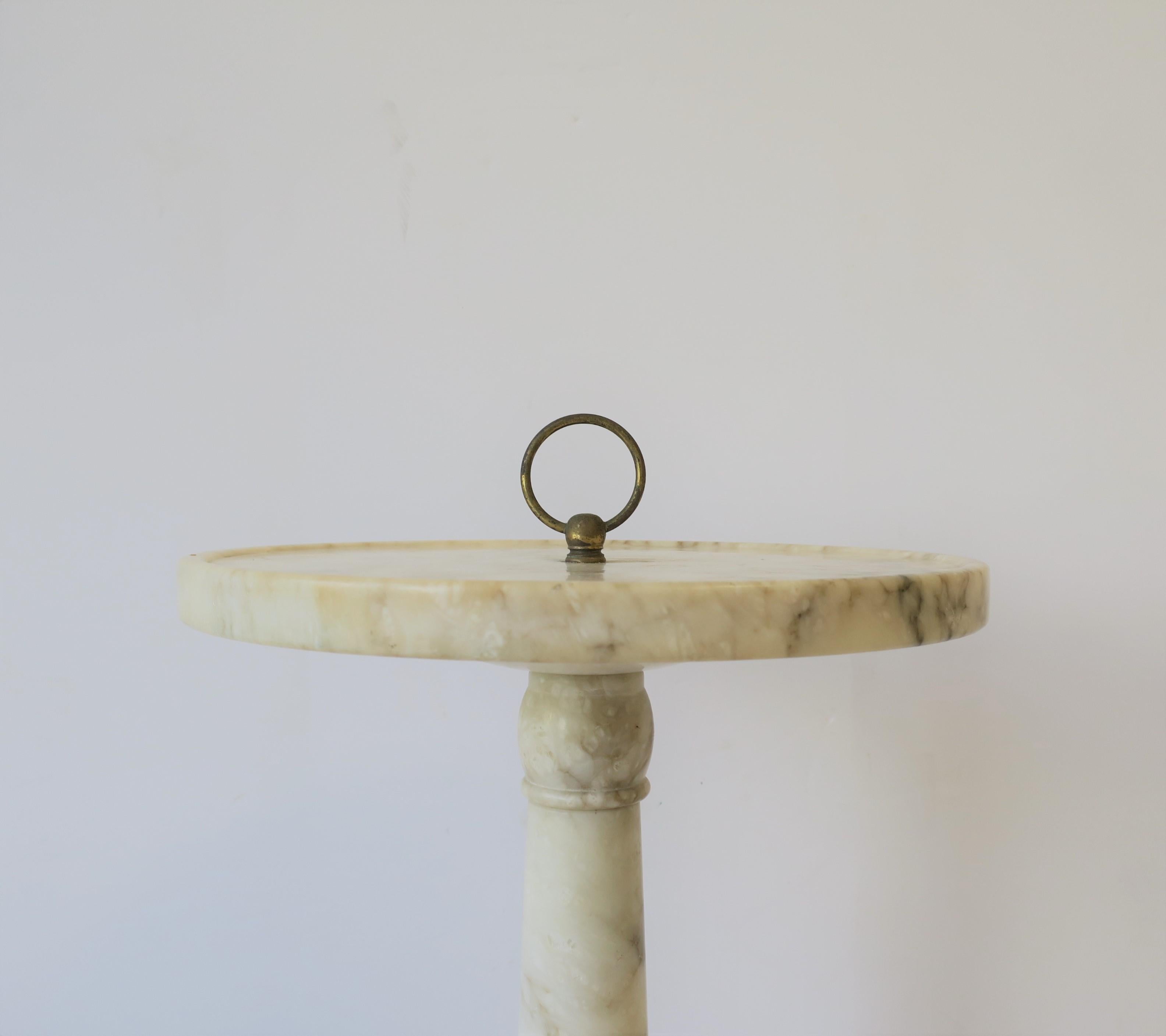 Italian White Marble Round Side or Drinks Table 1