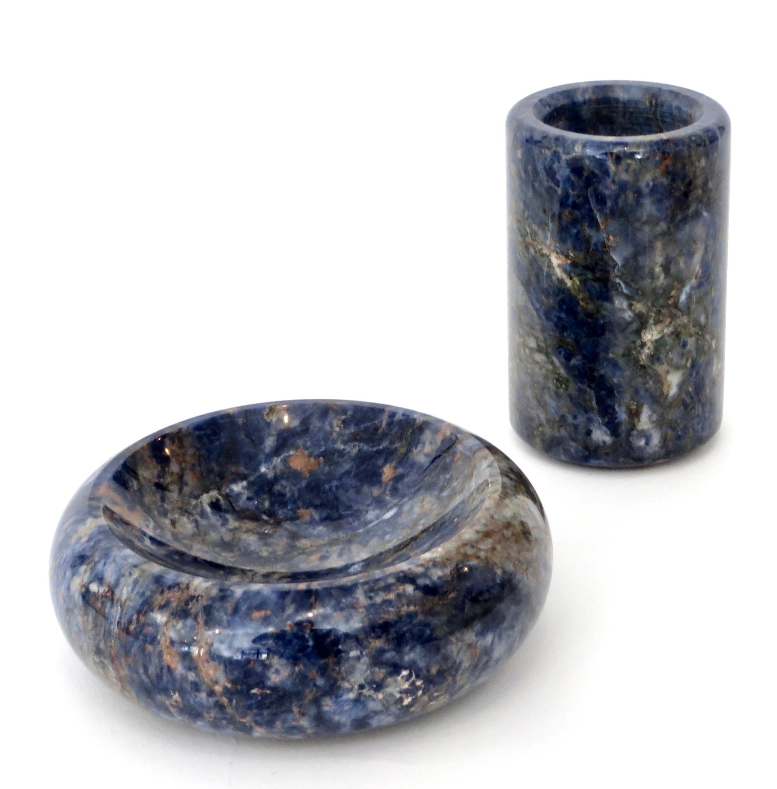 Italian Rounded Edge Bowl in Italian Blue Marble 10