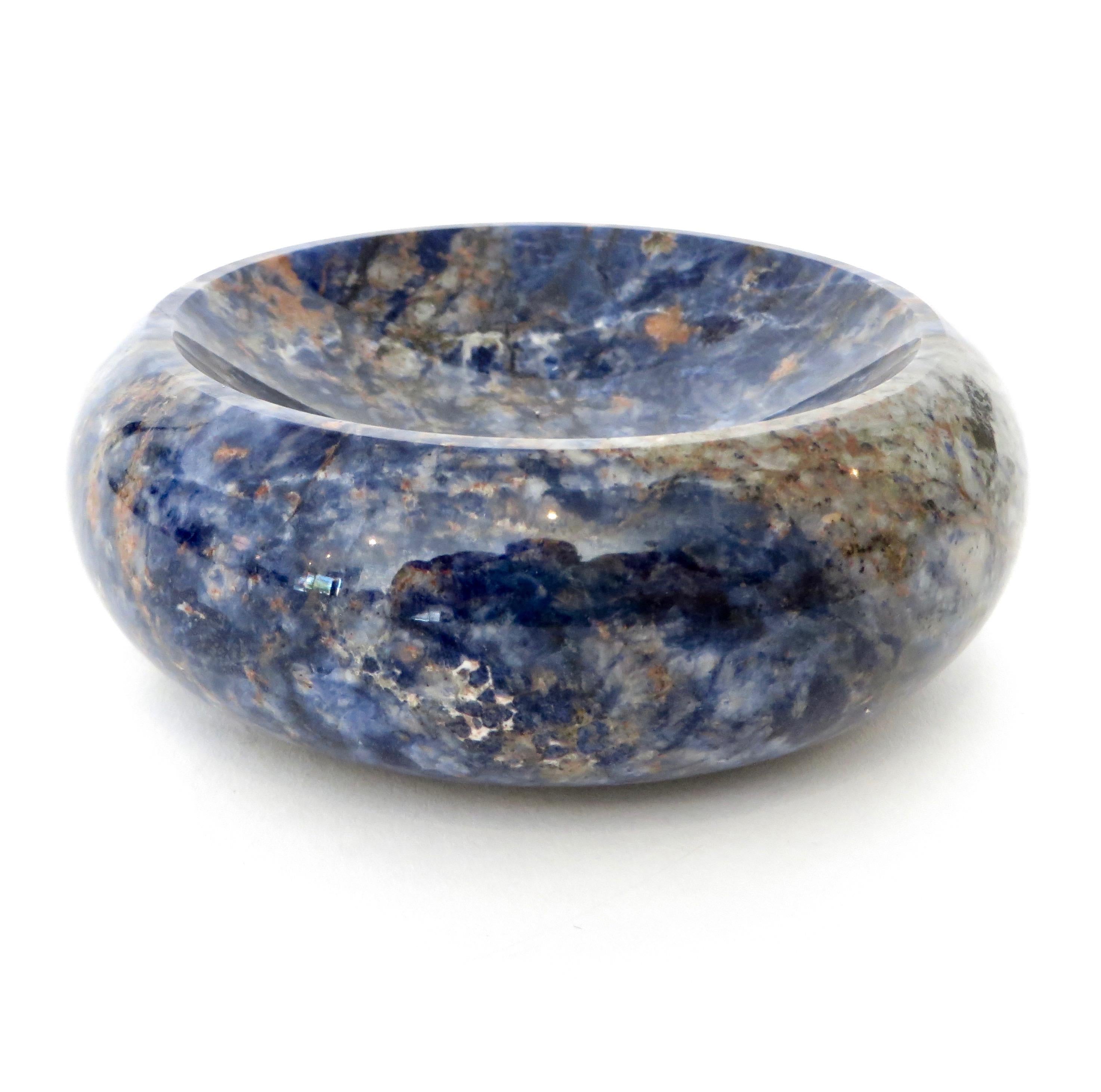 Italian Rounded Edge Bowl in Italian Blue Marble 1