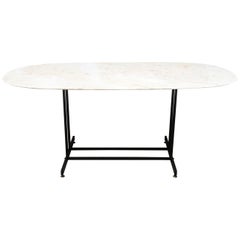 Italian Rounded Marble Dining Table, 1950s