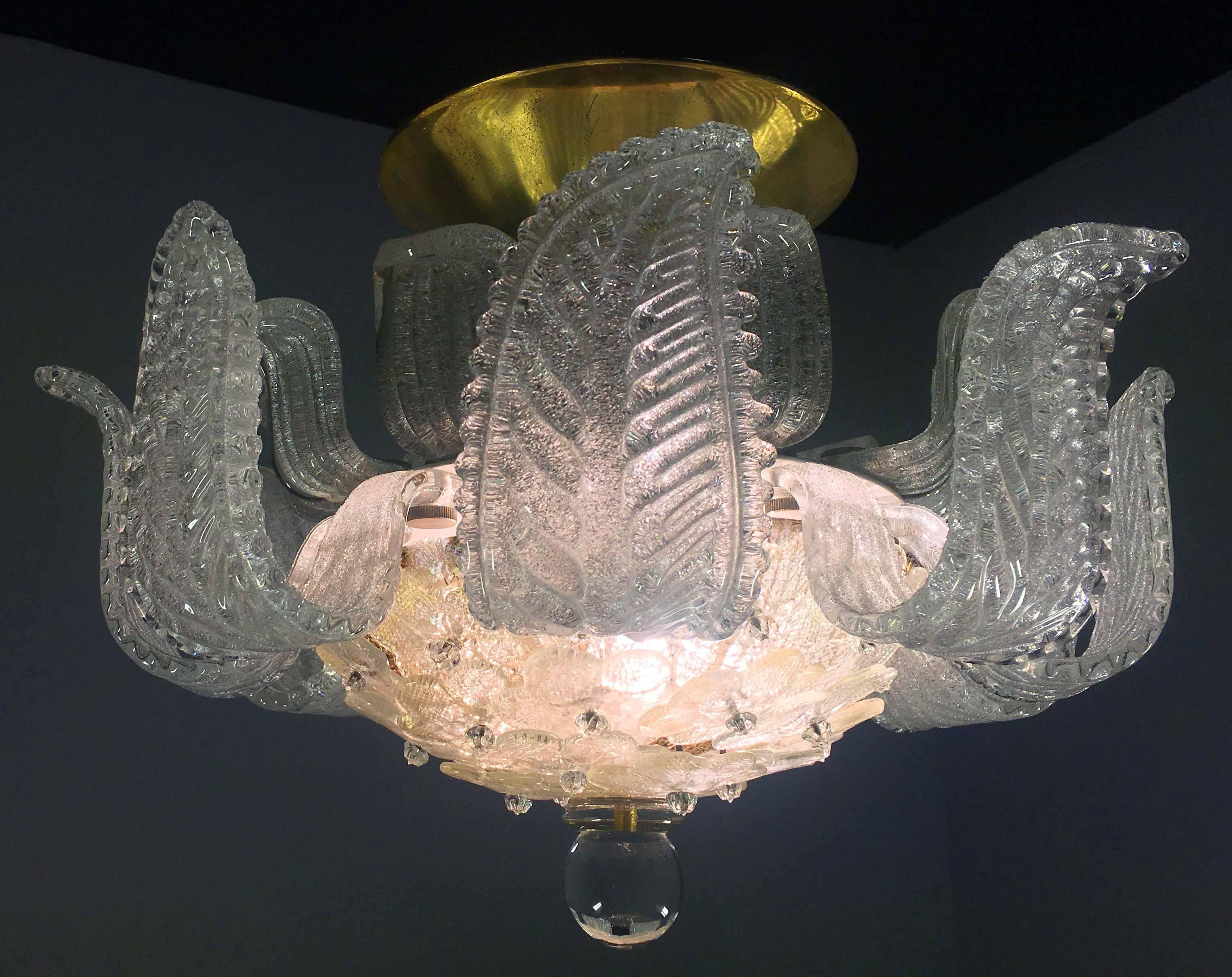 Italian Royal glass chandelier, Murano, 1980.