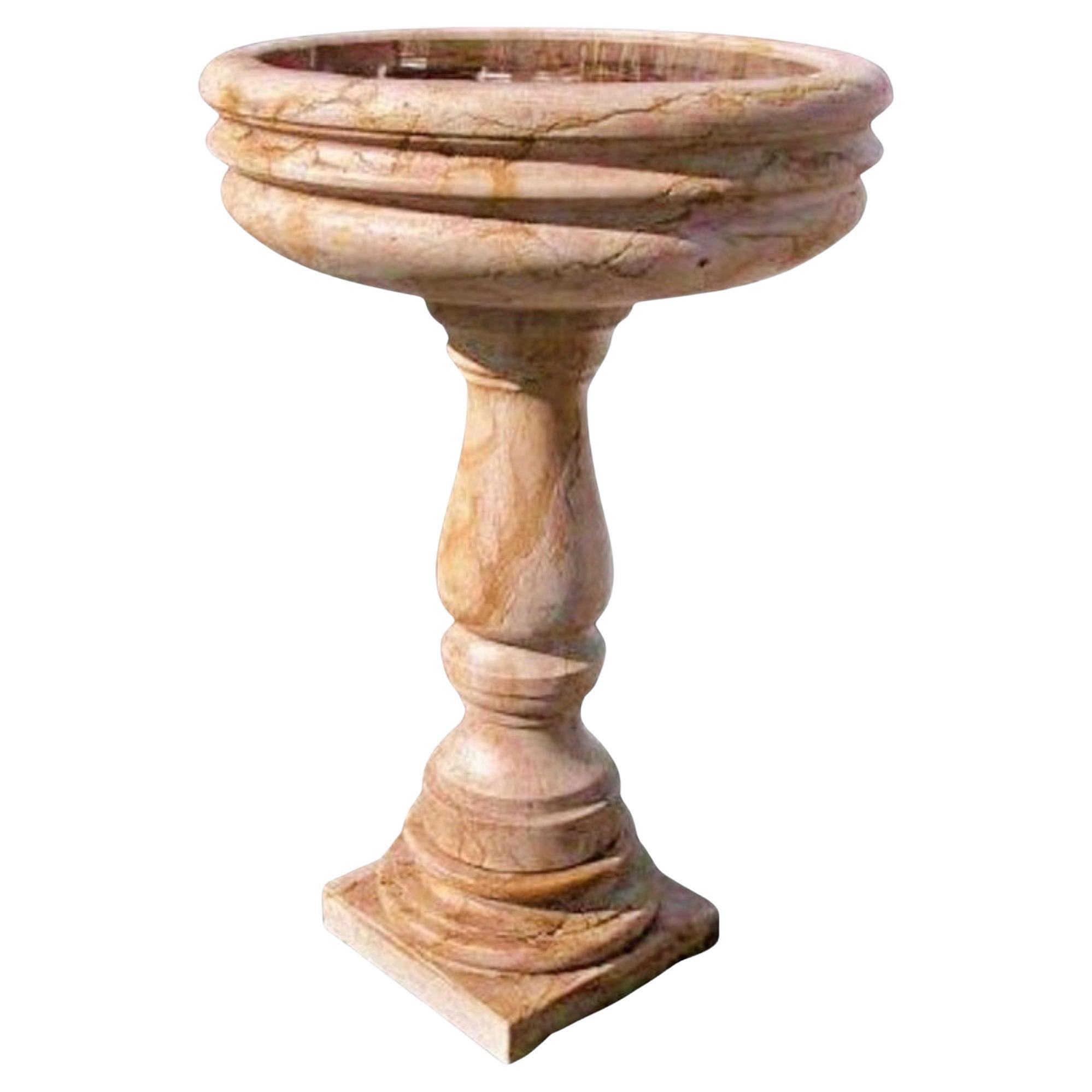 Italian Royal Yellow Central Holy Water Fountain Early 20th Century For Sale