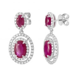 Italian Ruby Diamond White Gold Statement Ring for Her