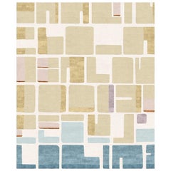 Italian Rug Patterned Multicolor, Jeanneret Coupe De Rose, Large, in Stock