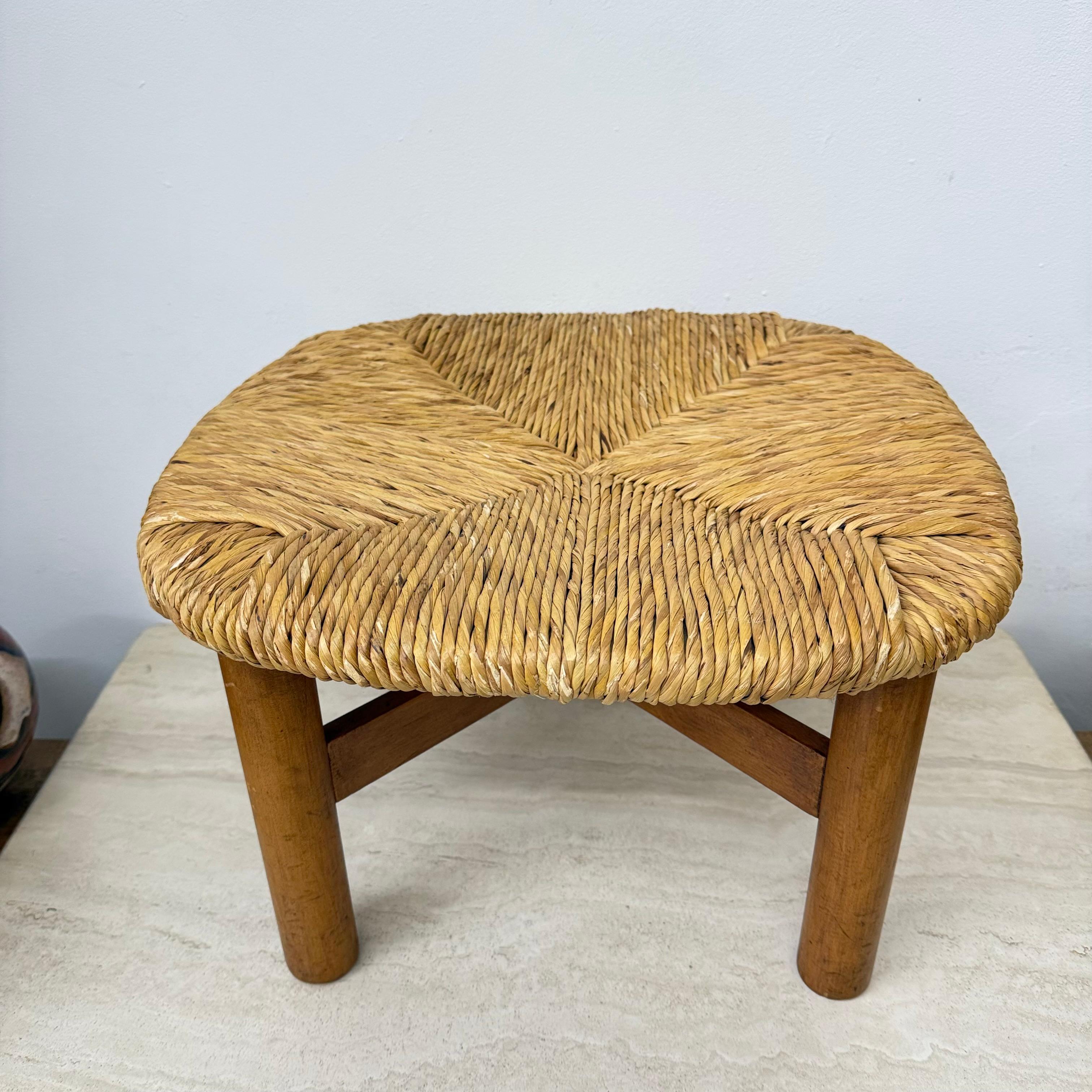Tabouret italien en jonc de Lorenzo Forges Davanzati, années 1960 en vente 1