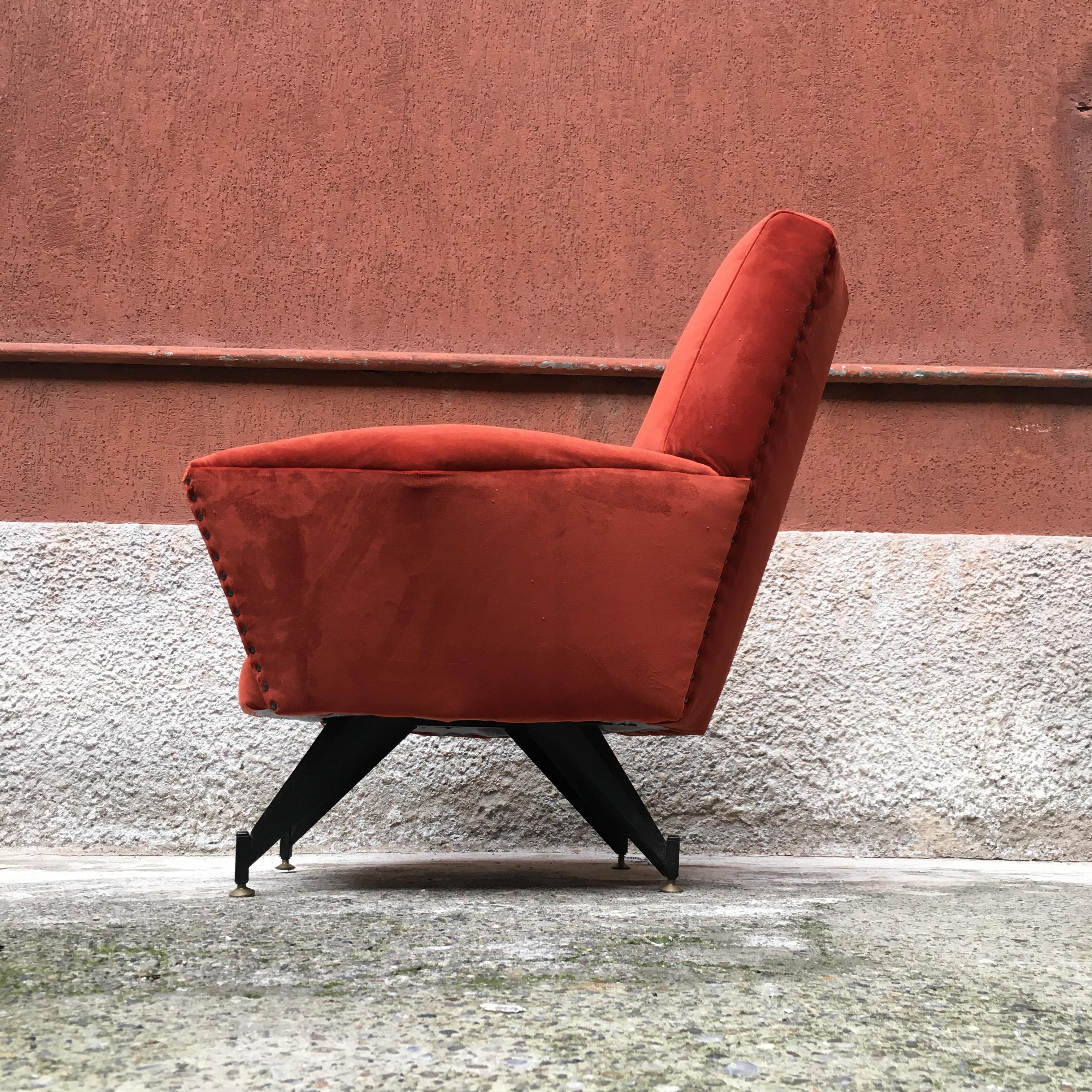 rust colored armchair