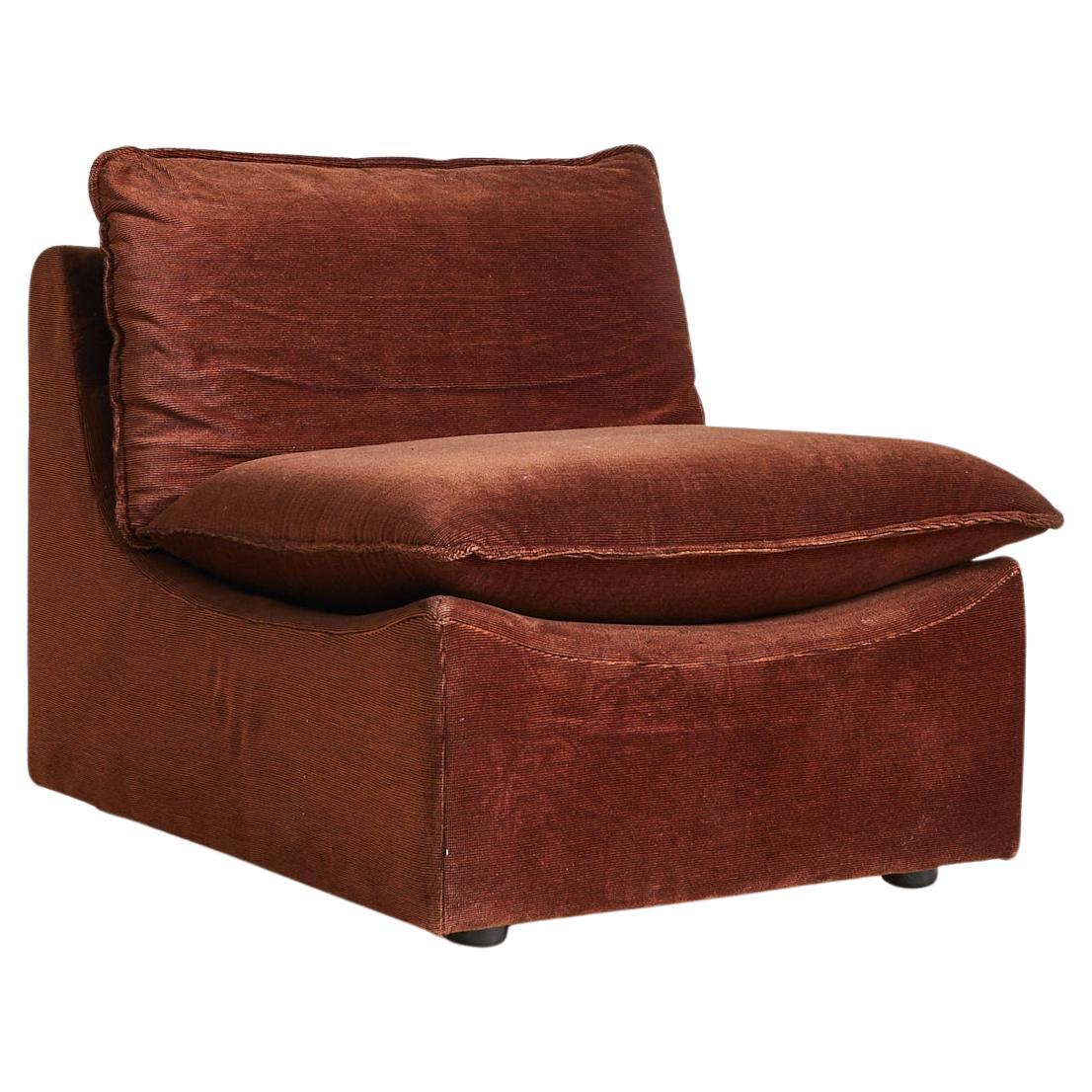 Italian Rust Corduroy Sling Lounge Chair, 1970s - 2 Available im Angebot