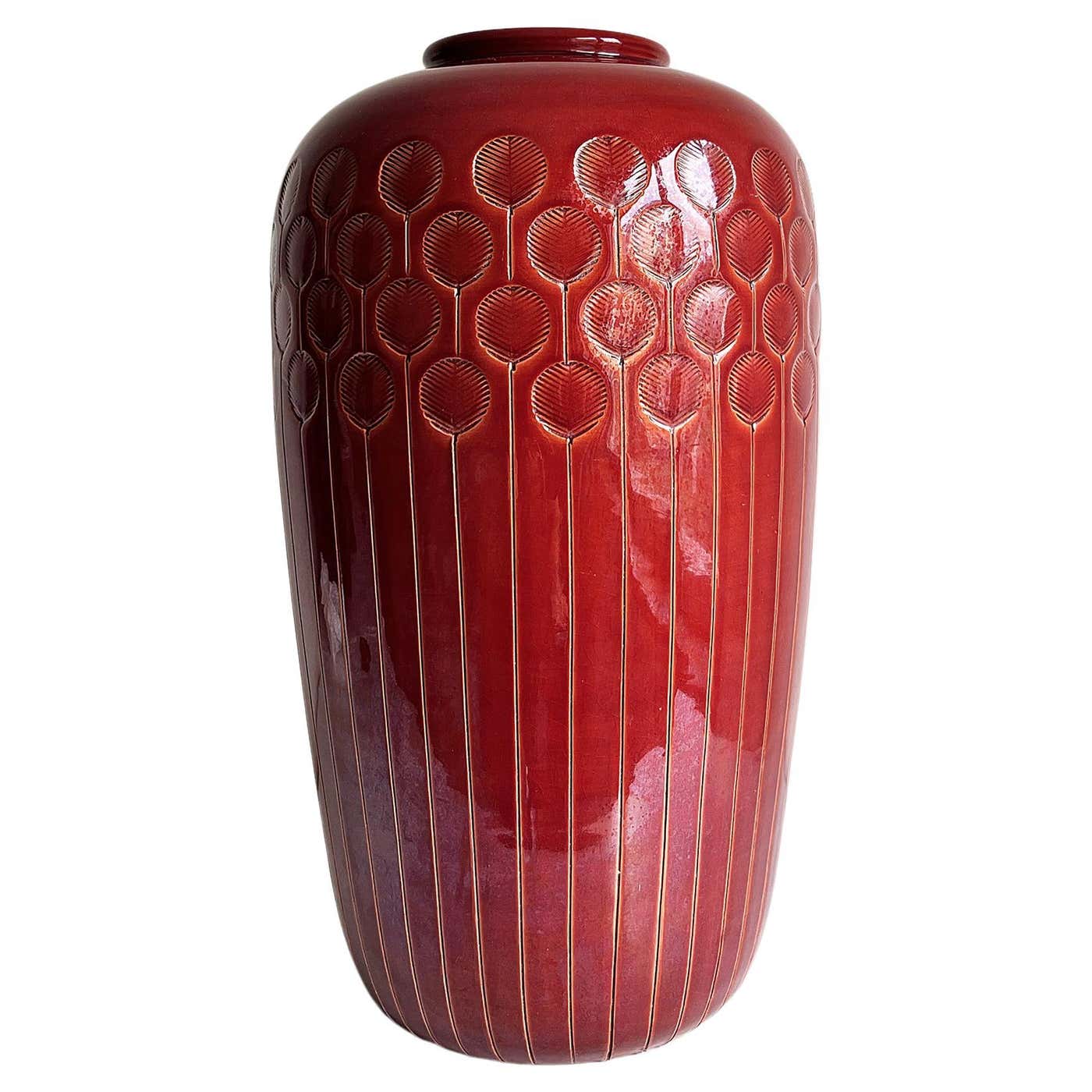 Rust Red Vase Italian Rust Red Ceramic Floor Vase by Flavia/Bitossi, 1970s For Sale ...