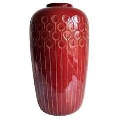 Italian Rust Red Ceramic Floor Vase by Flavia/Bitossi, 1970s