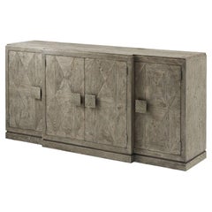 Italian Rustic Greyed Oak Credenza