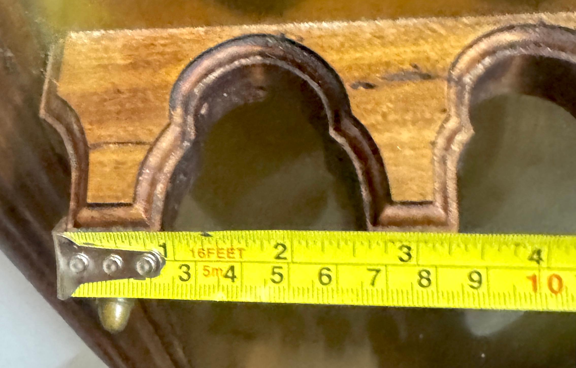 Italian Rustic Neoclassical Hanging Rifle Cabinet Fruitwood and Brass, C. 1950s For Sale 5