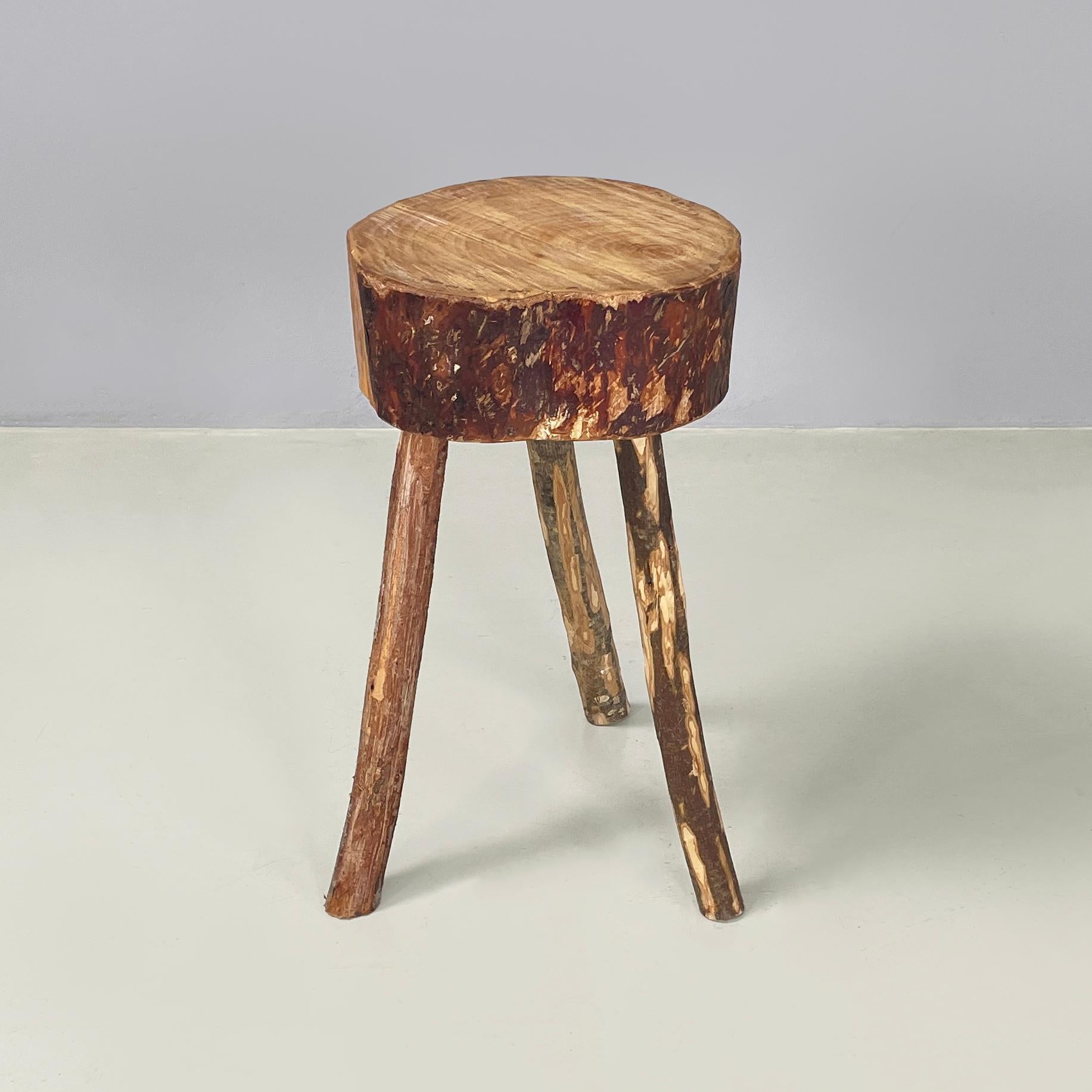 Italian Rustic table stools with different heights in wood, 2000s For Sale 6