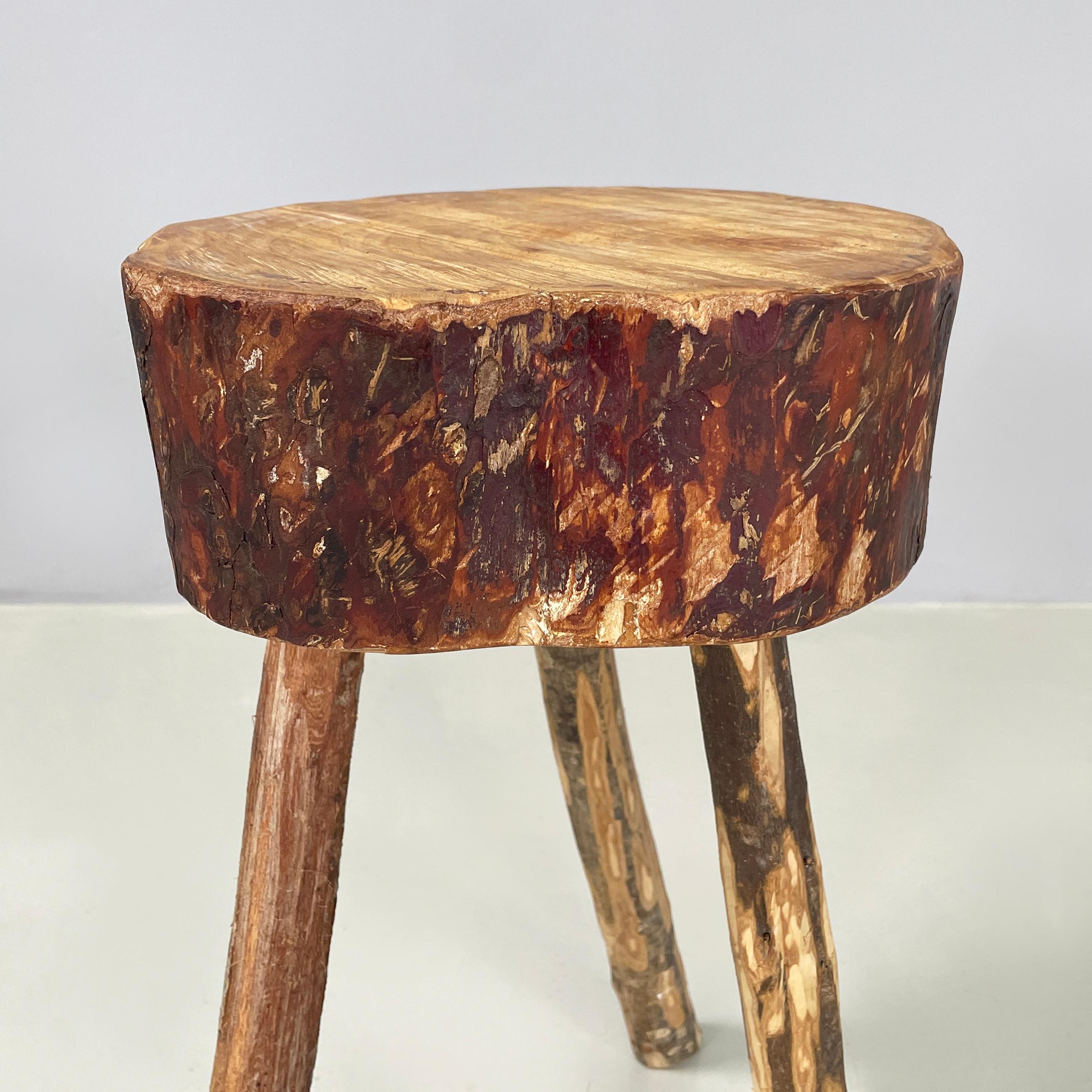 Italian Rustic table stools with different heights in wood, 2000s For Sale 7