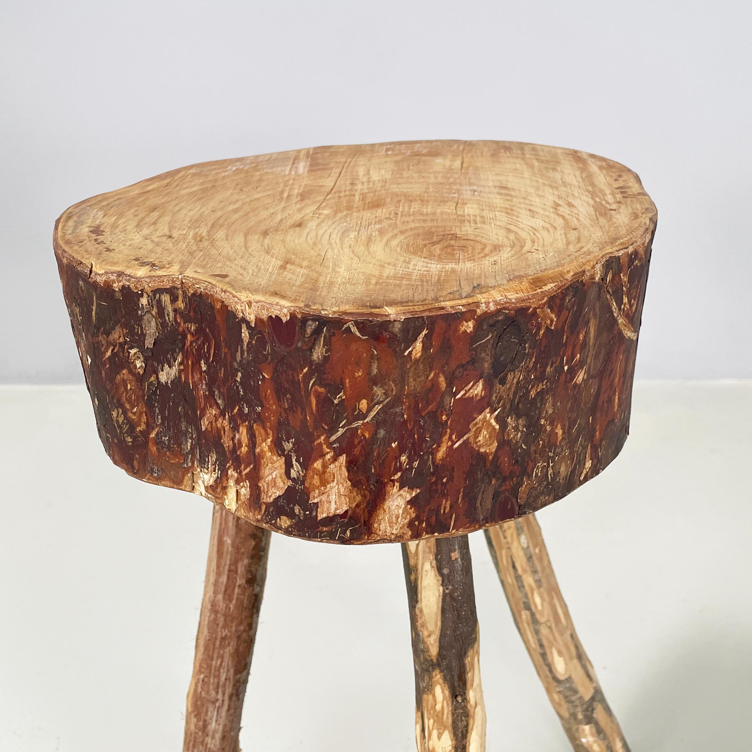 Italian Rustic table stools with different heights in wood, 2000s For Sale 8