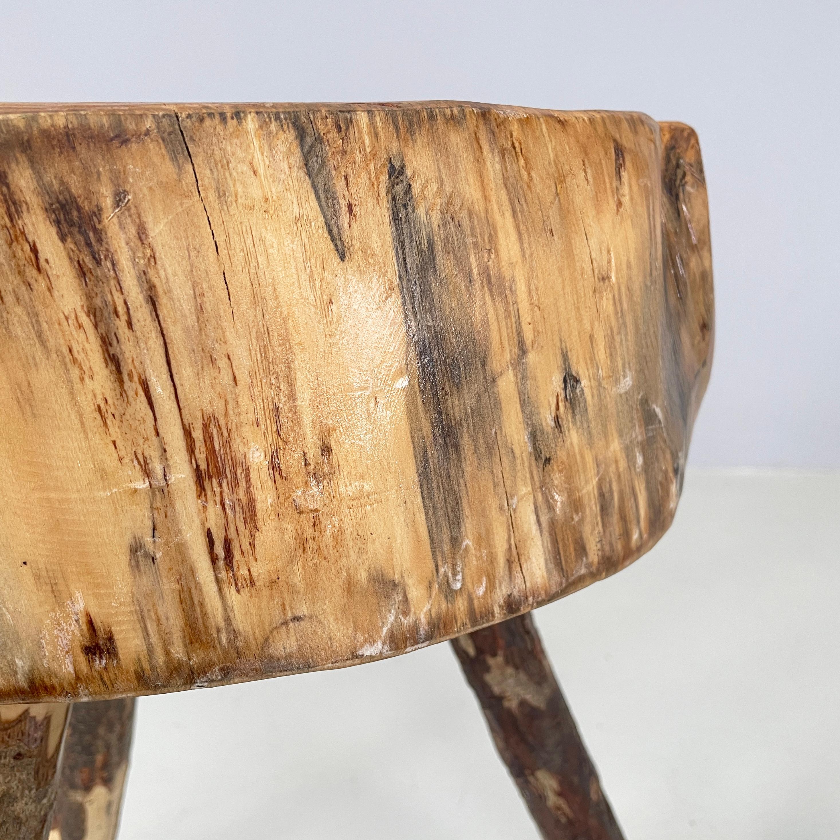 Italian Rustic table stools with different heights in wood, 2000s For Sale 2