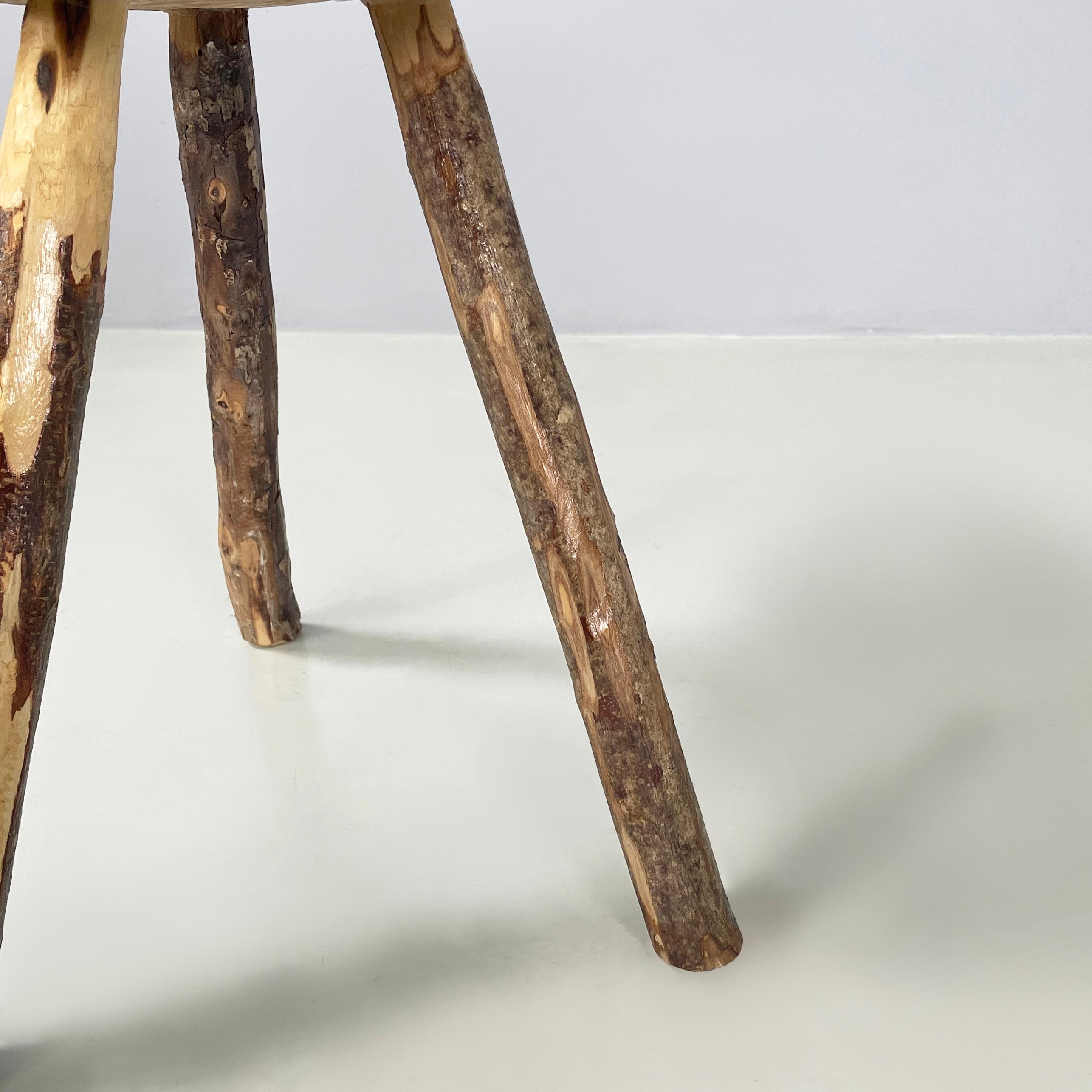 Italian Rustic table stools with different heights in wood, 2000s For Sale 3