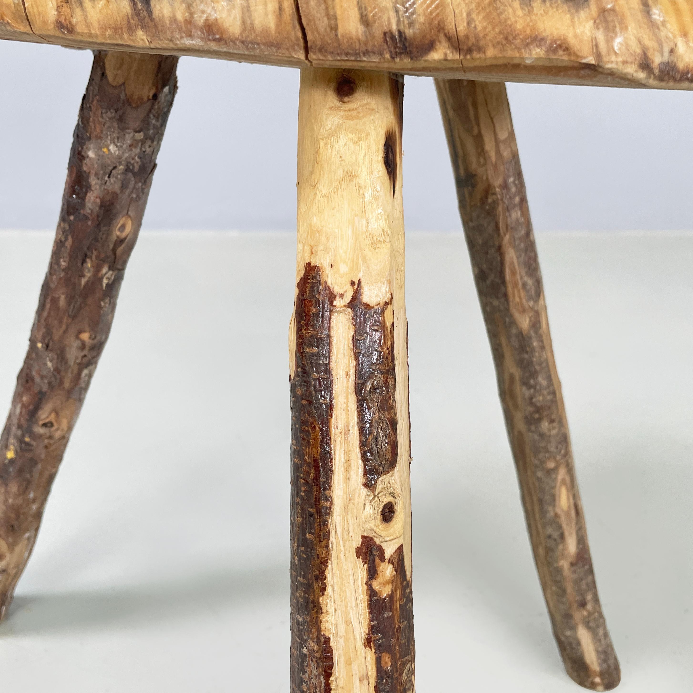 Italian Rustic table stools with different heights in wood, 2000s For Sale 4